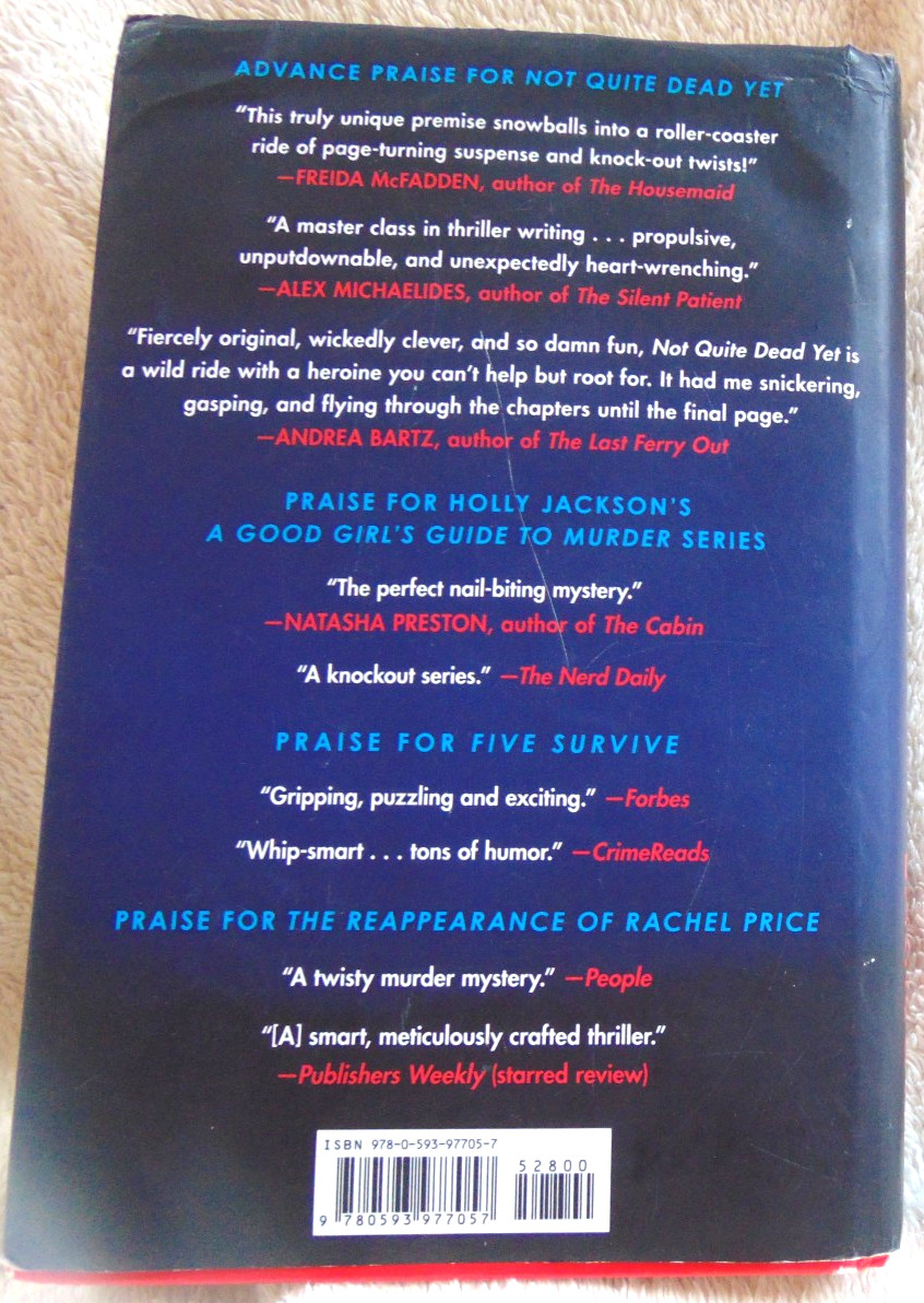 Not Quite Dead Yet by Holly Jackson A GMA Book Club Pick Hardcover Book