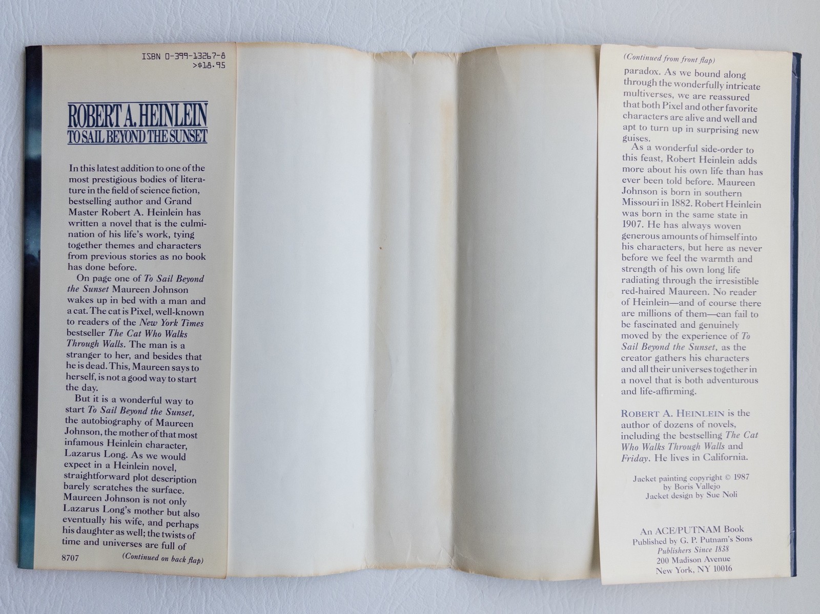 To Sail Beyond the Sunset Robert A. Heinlein 1987 1st Ed./ 1st Pr. Boris Cover