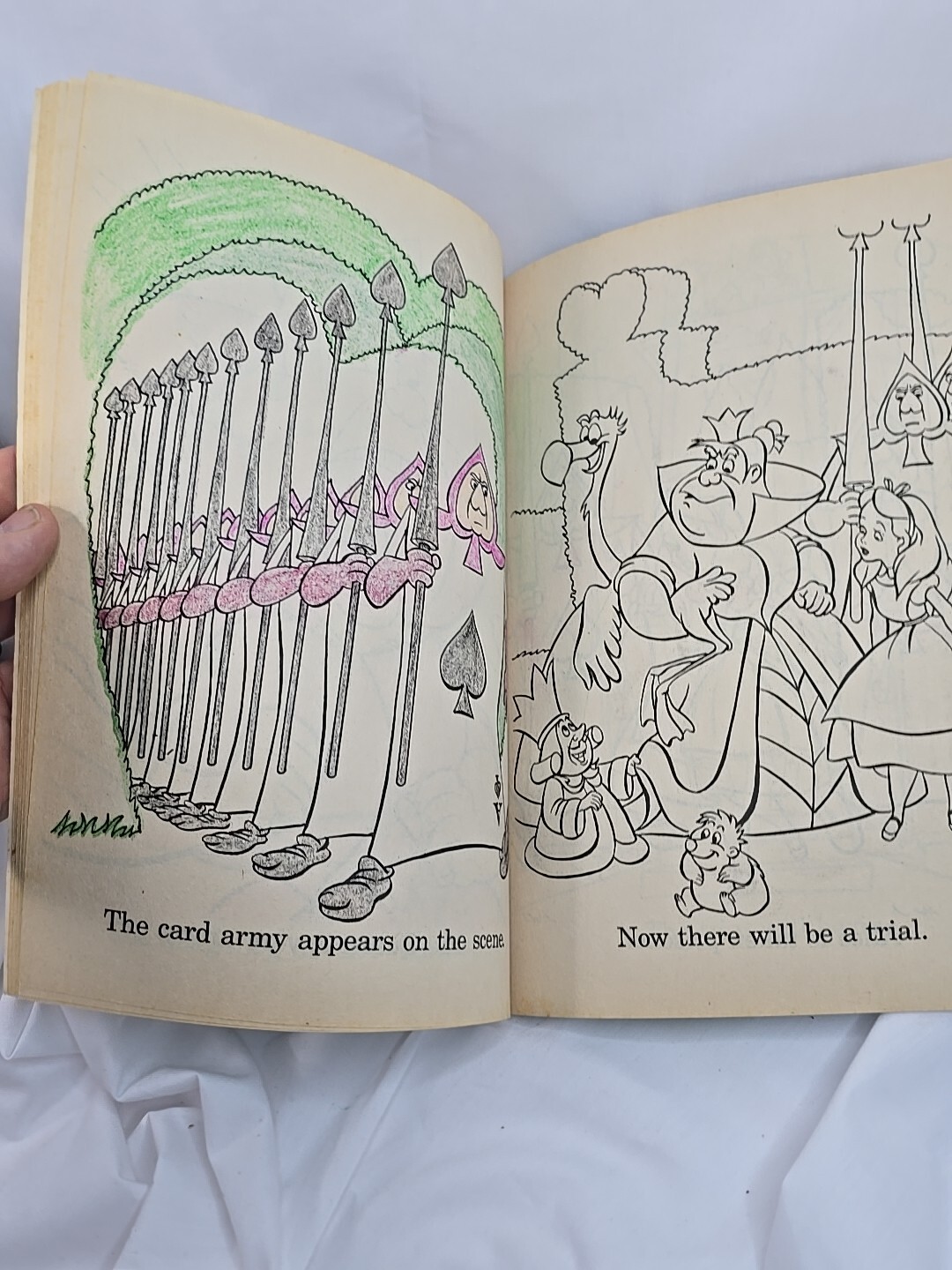 Alice In Wonderland Coloring Book Walt Disney Has Pages Colored In Vintage