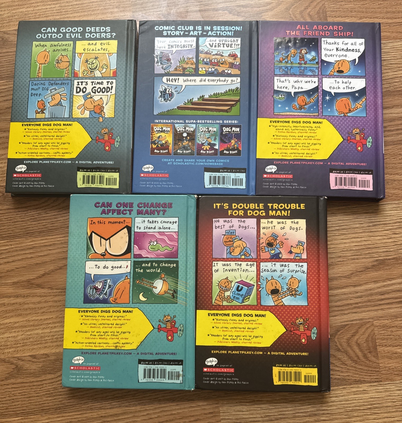 Scholastic Graphix Dog Man by Dav Pilkey – 5-Book Hardcover Set