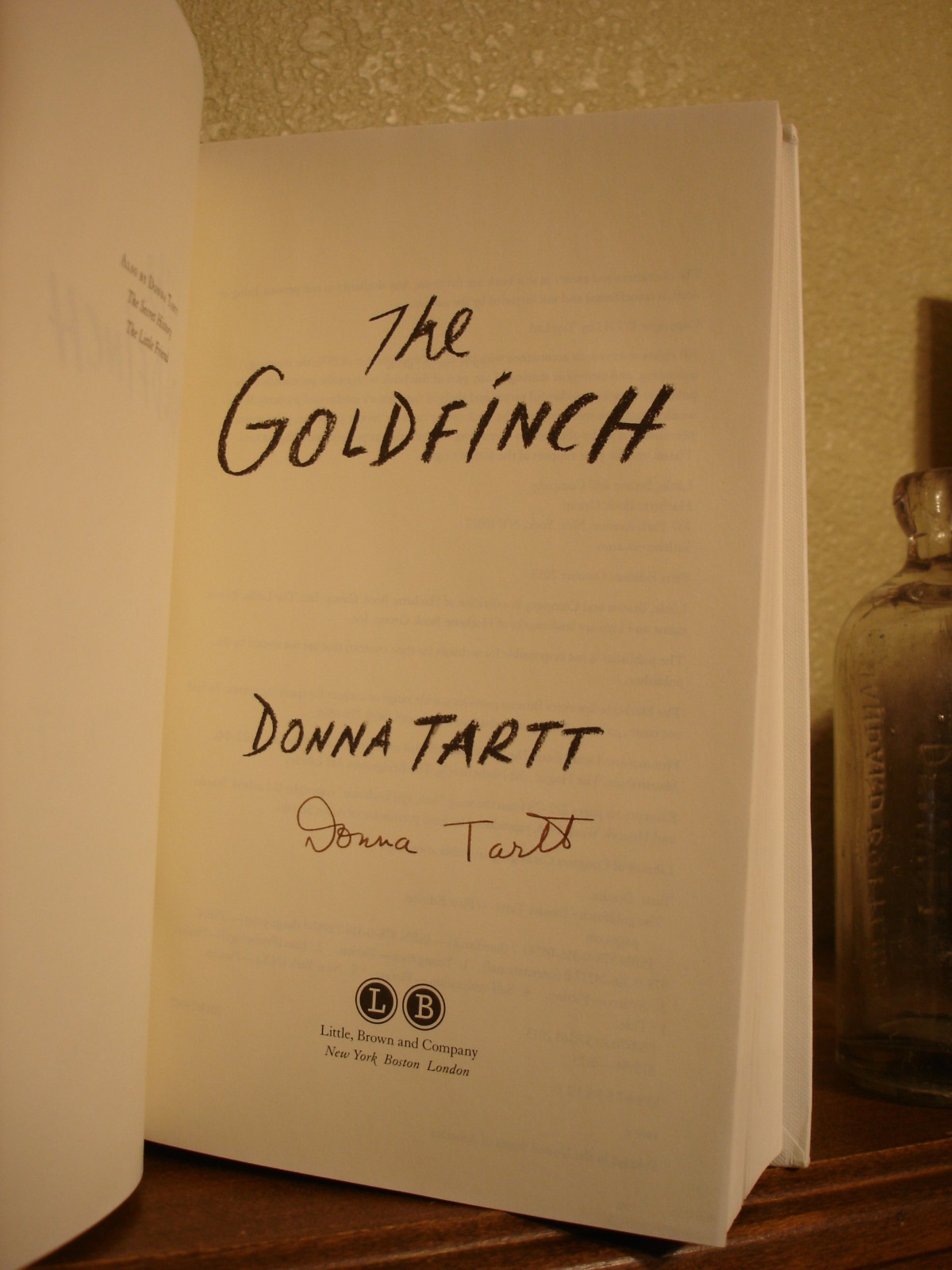 Donna Tartt – The Goldfinch – SIGNED – 1st Edition – HC/DJ