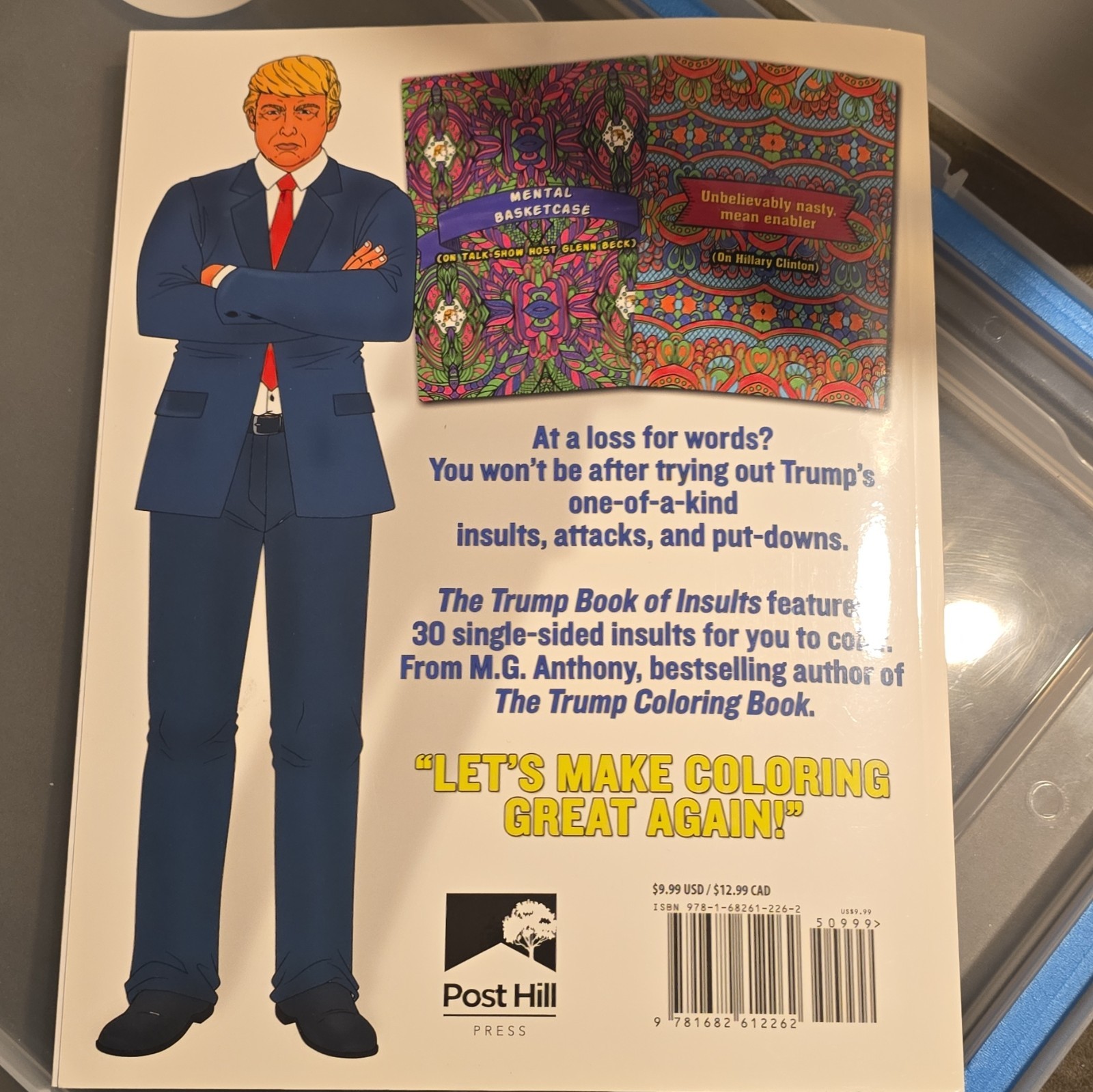 Trump Book of Insults by M. G. Anthony Trade Paperback Post Hill Press 2016