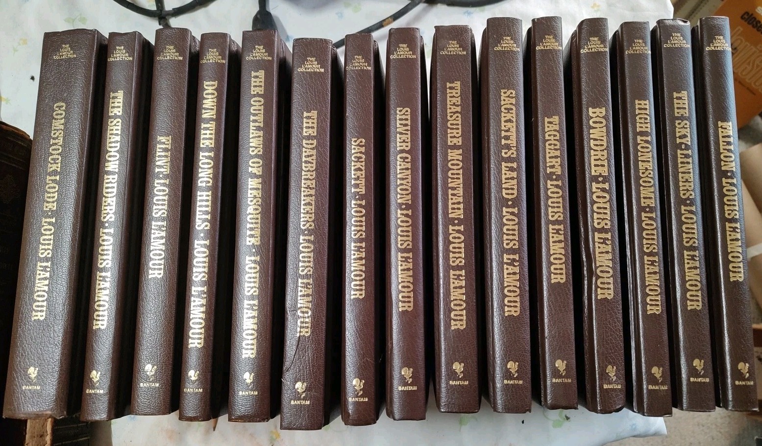 Louis L’Amour Collection 15 Vol Hardcover Set Bantam Westerns Faux Leather