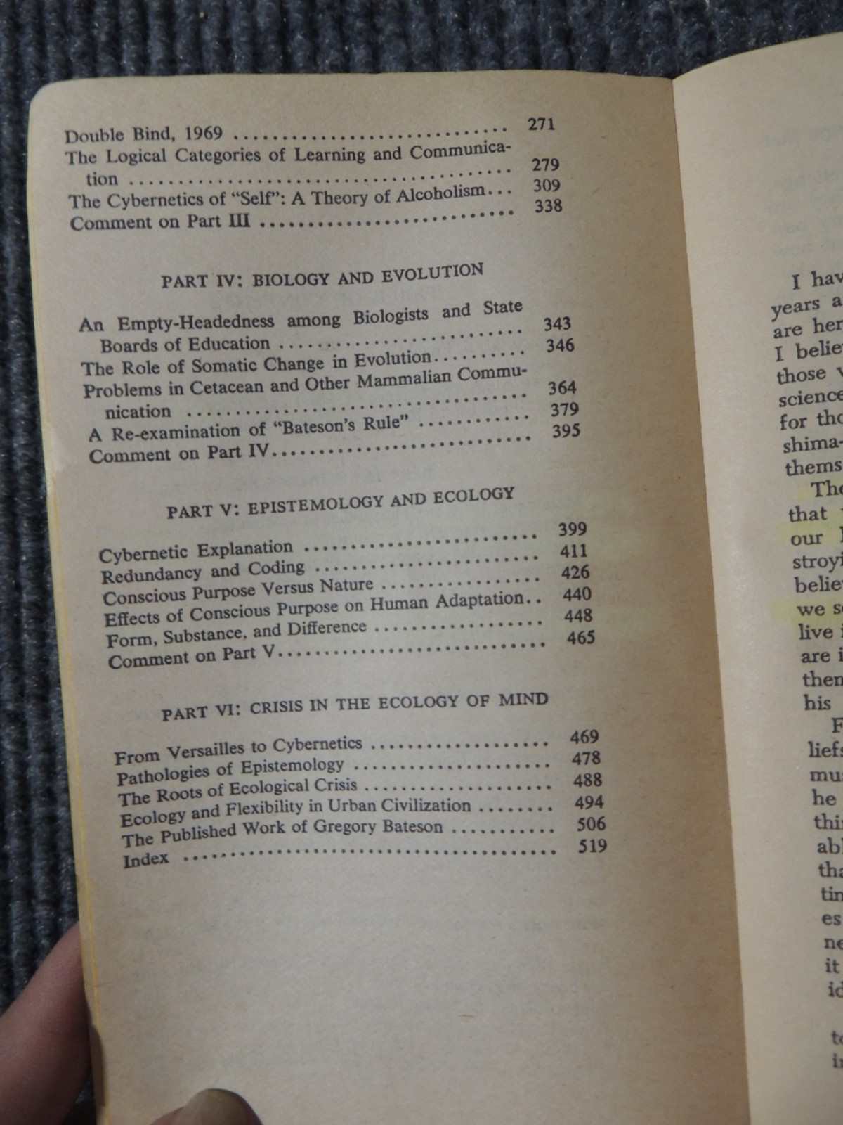 Steps to an Ecology of Mind Gregory Bateson 10th Printing Ballantine Books 1983