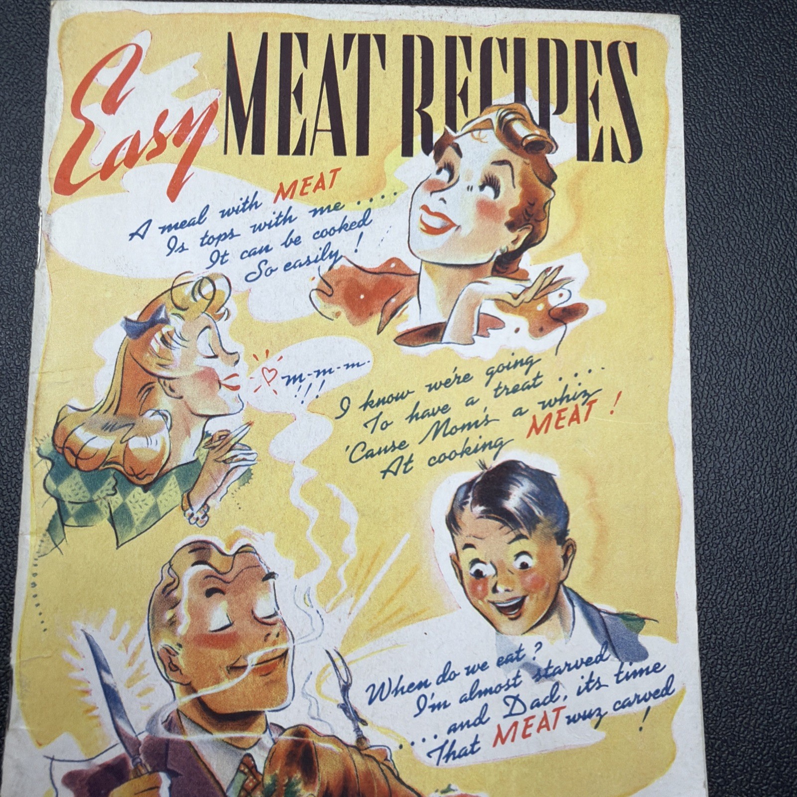 Vintage „Easy Meat Recipes“ Cookbook 1940’s 39 pages beef pork lamb