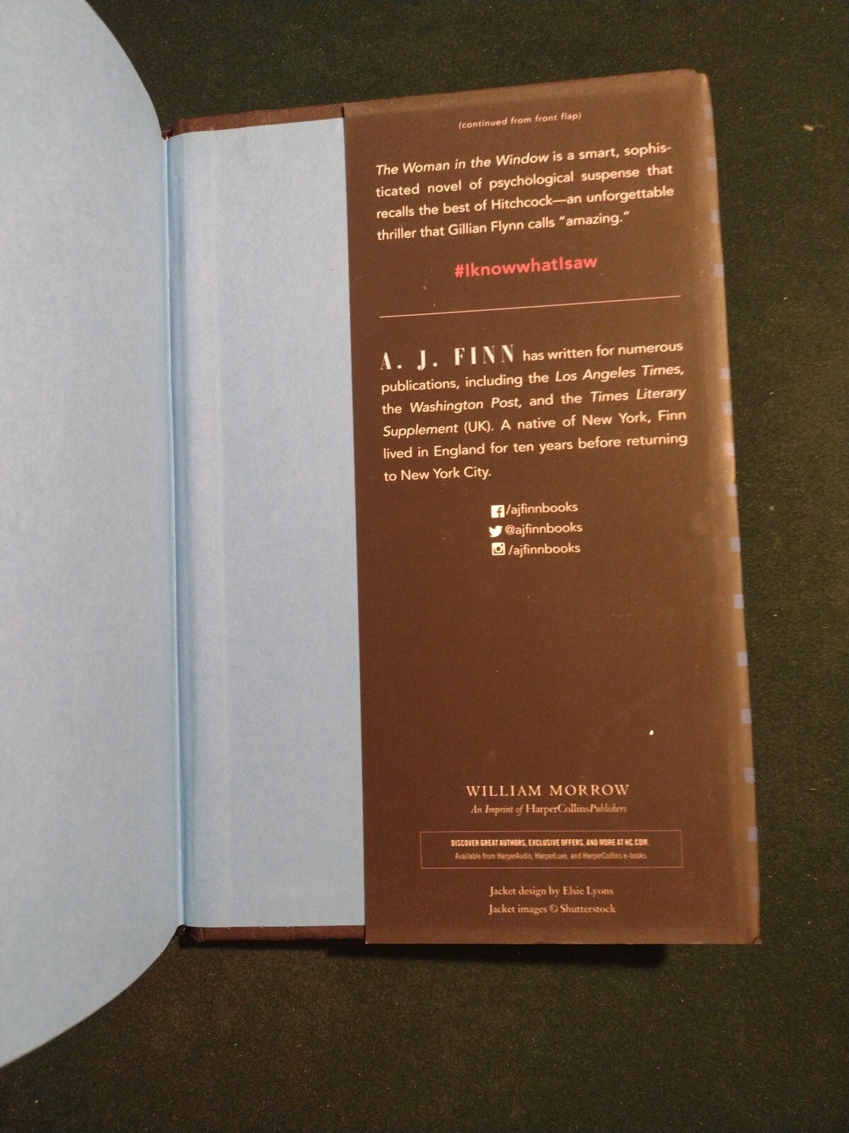 The Woman in the Window by A. J. Finn (2018 HC) Signed WILLIAM MORROW 9th Print