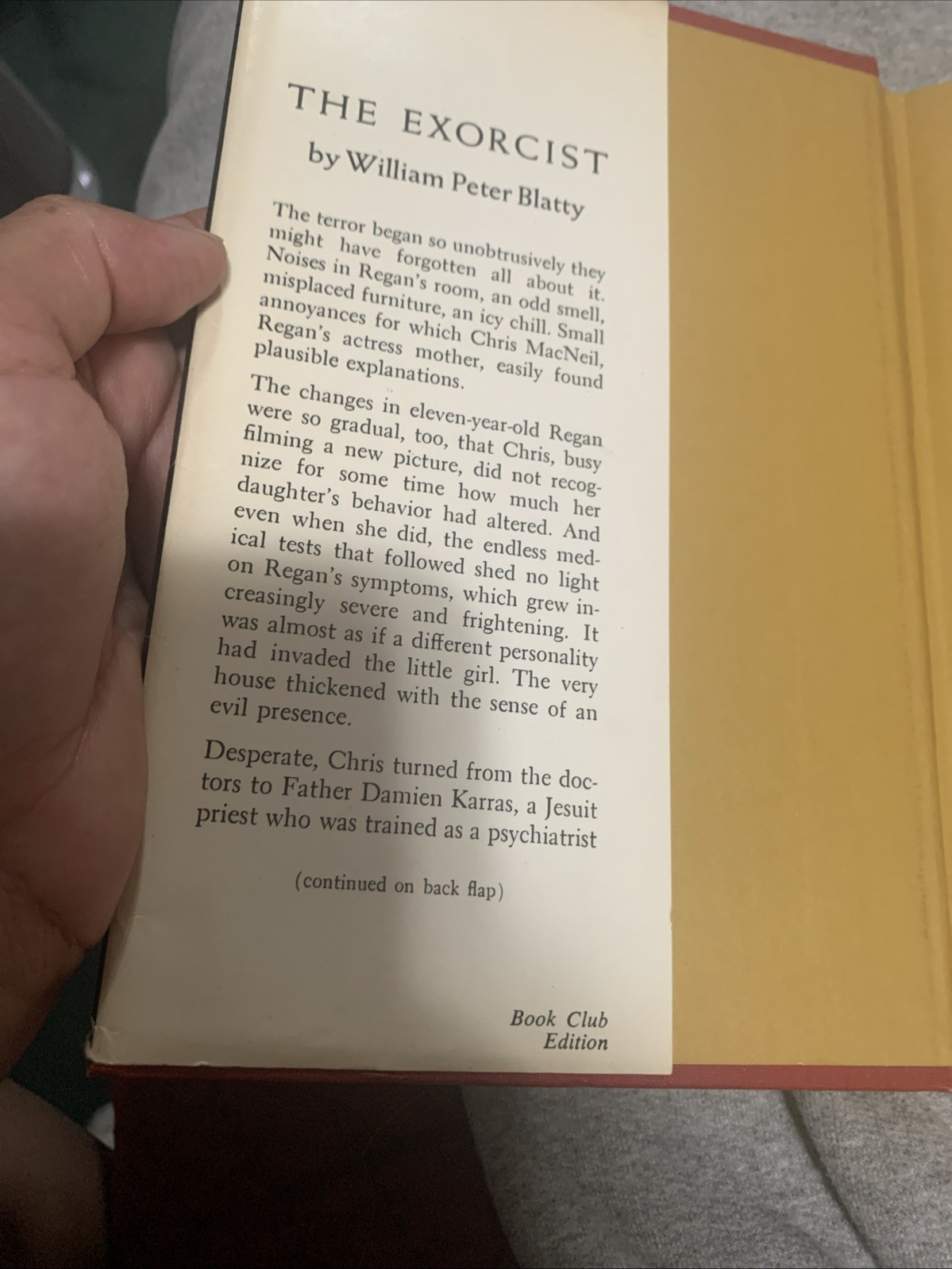 The Exorcist William Peter Blatty 1971 Hardcover Dust Jacket Book Club Edition