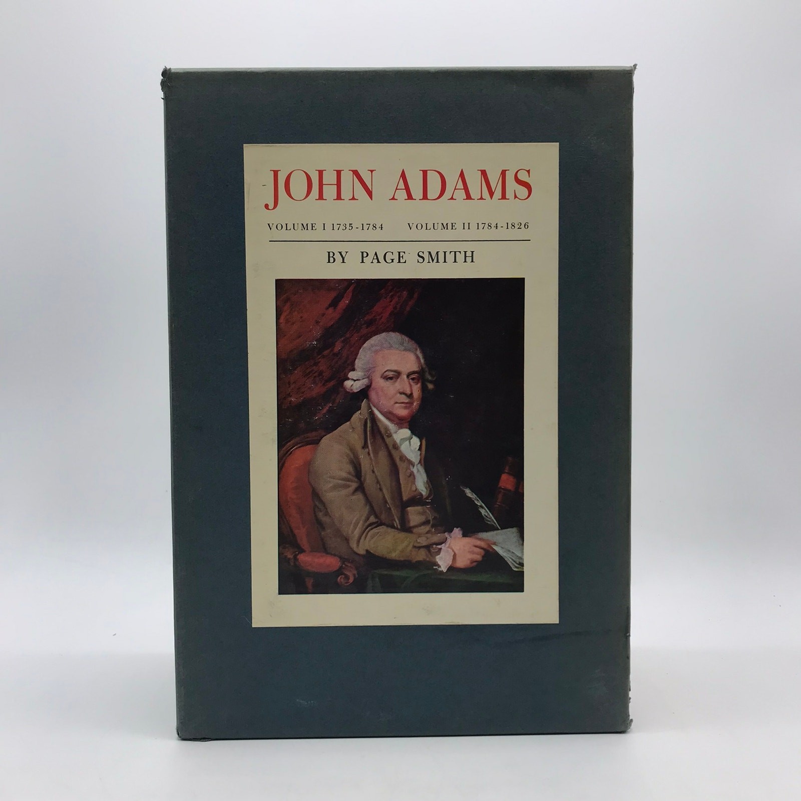 John Adams 2-Book Volume 1 & 2 by Page Smith 1st Edition Dust Jacket w/ Slipcase