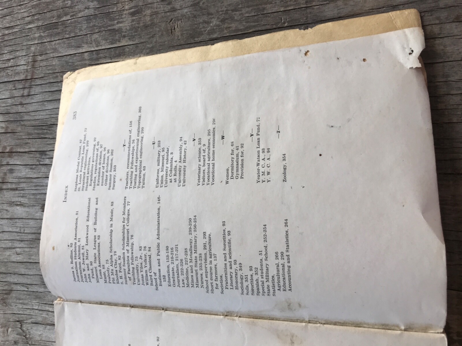 1935-1936 The University of Missouri Bulletin Catalog Columbia MO 383 Pages book