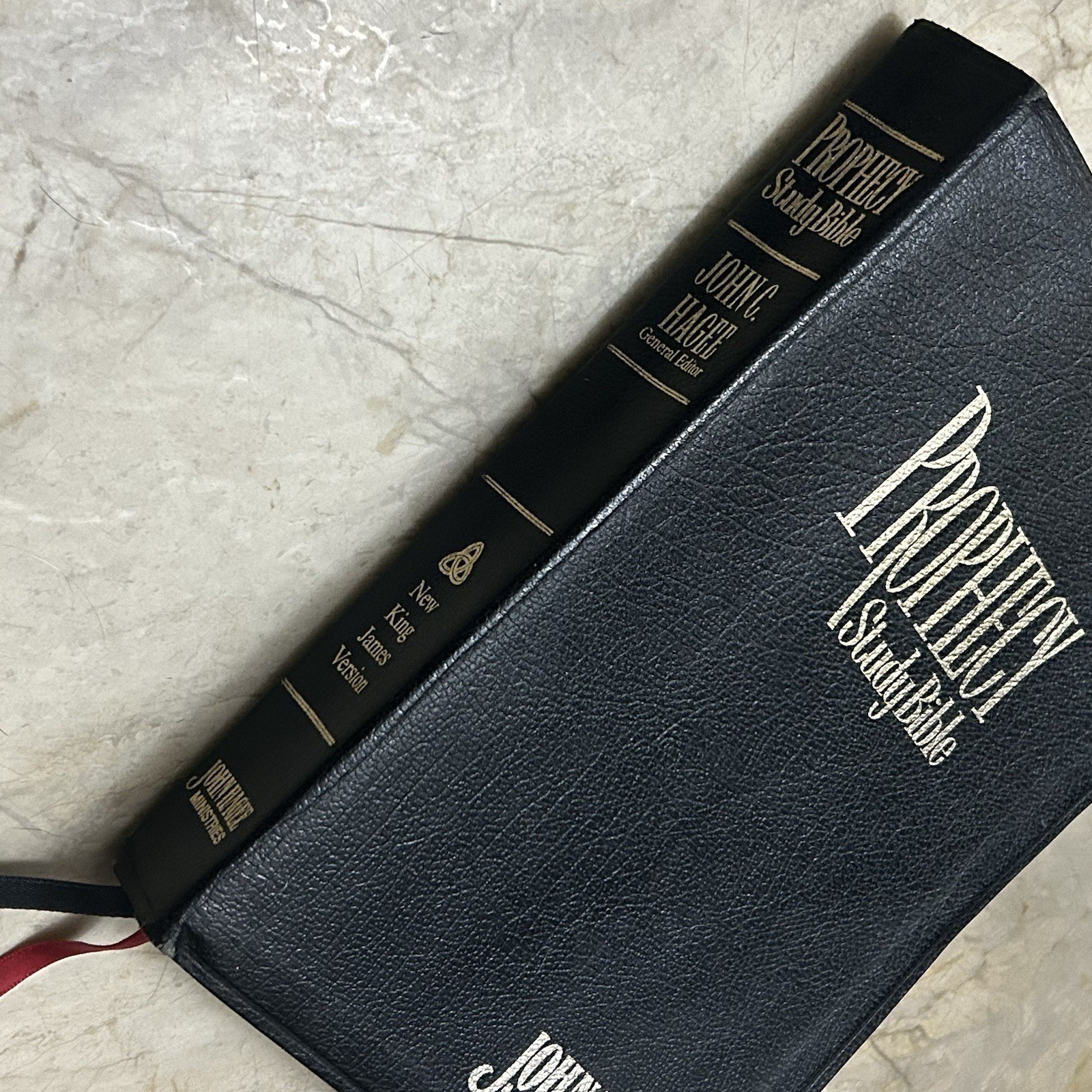 Holy Bible John Hagee Prophecy Study Bible NKJV Black Leather 1997