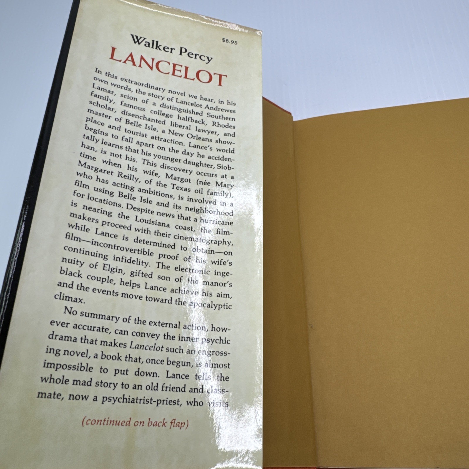 Walker Percy Lancelot First Print 1977 Hardcover Farrar Straus and Giroux