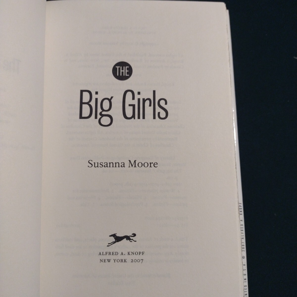 The Big Girls by Susanna Moore (2007, Hardcover) Signed & Inscribed 1st Edition