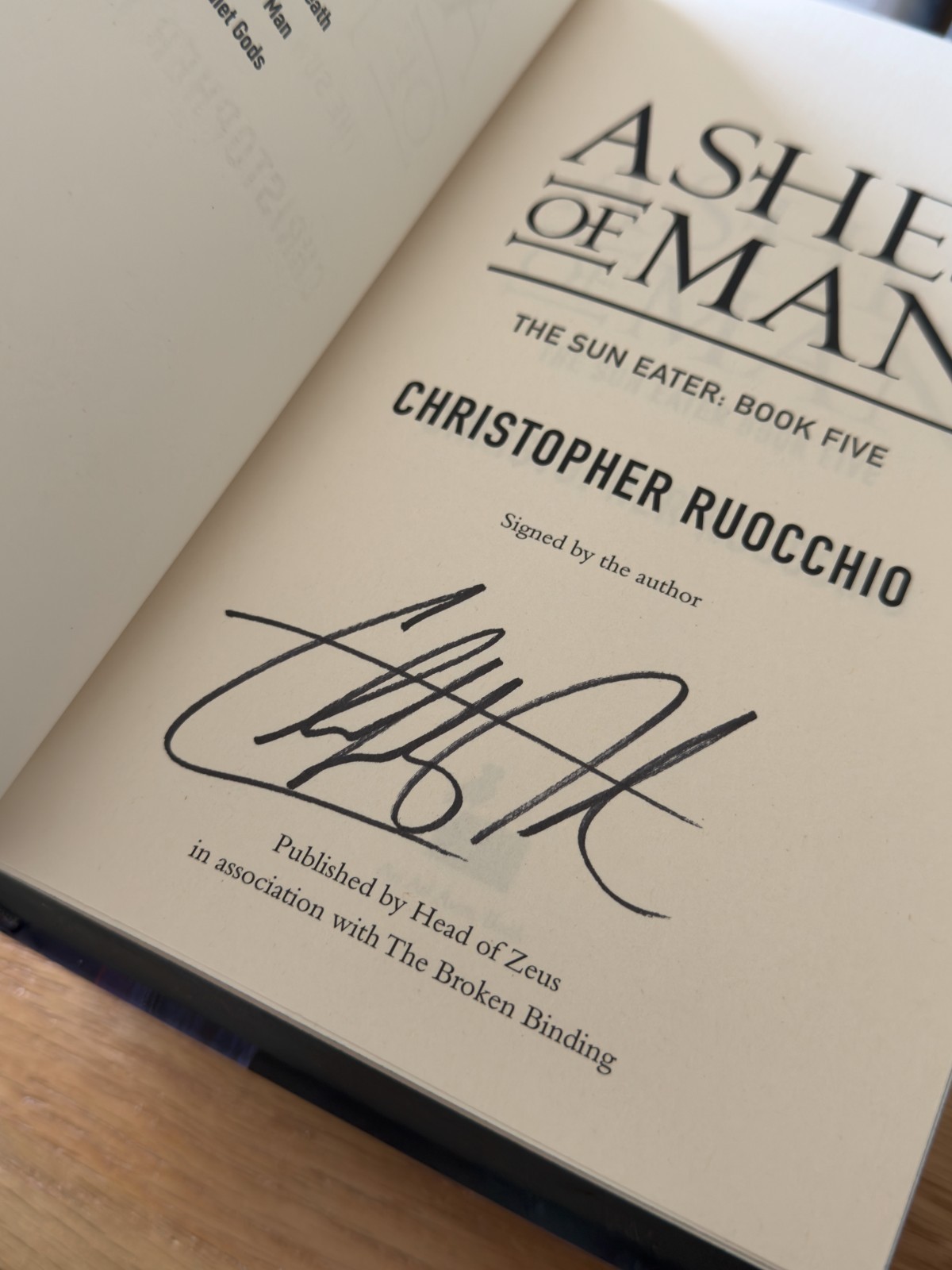 The Sun Eater Series SIGNED by Christopher Ruocchio Broken Binding Hardcovers