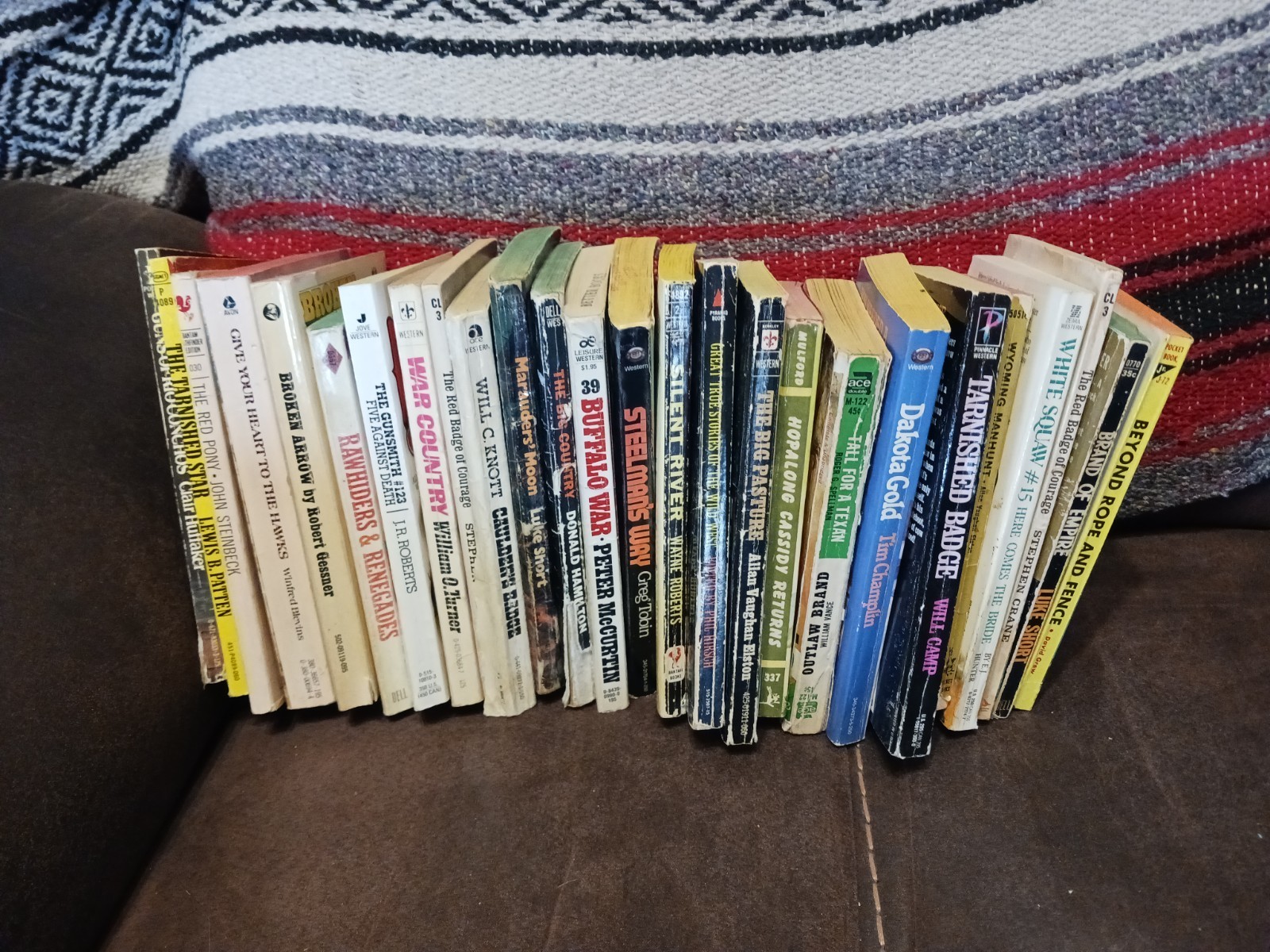 Lot of 26 Vintage Paperback Books Novels Western Adventure Used Various Authors