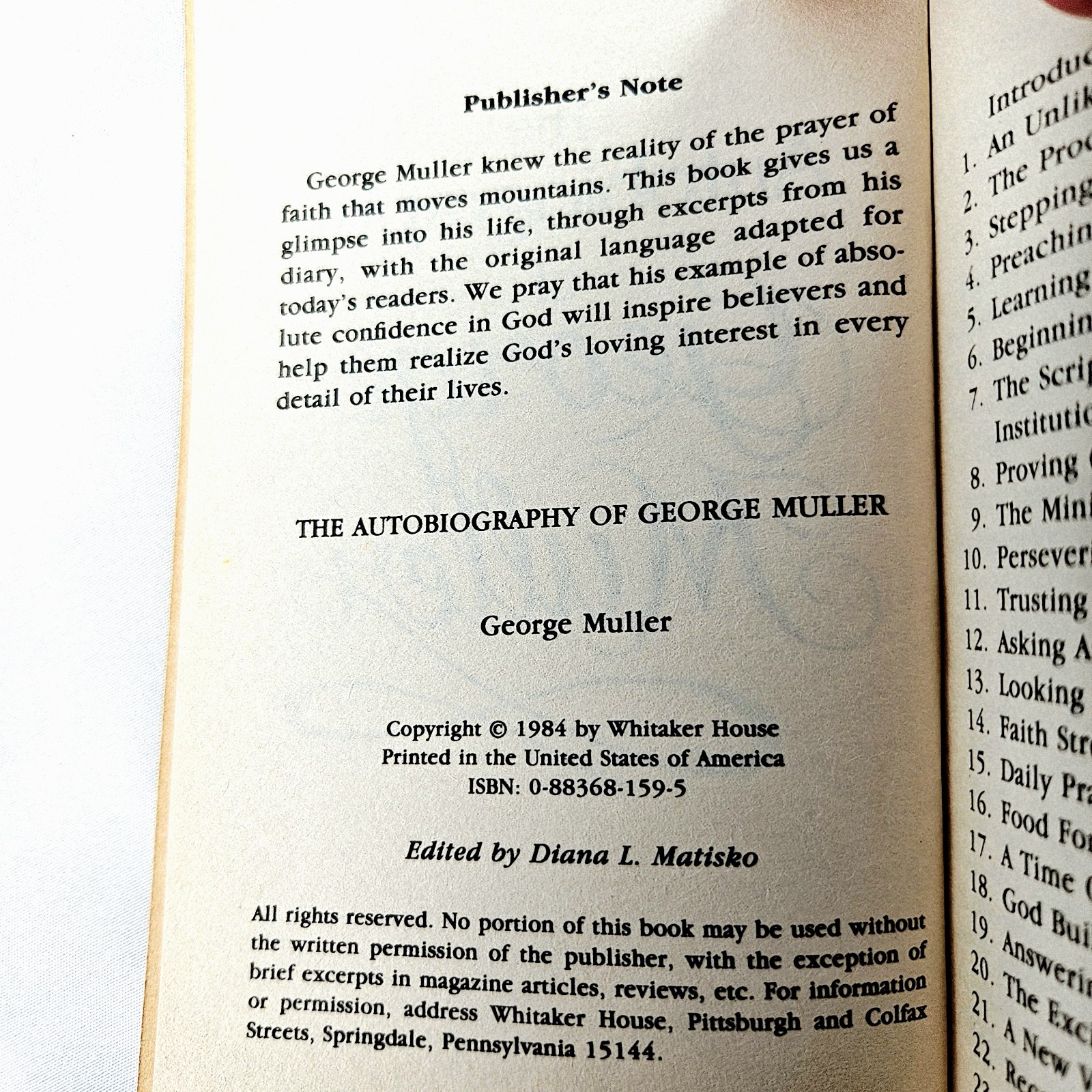 Autobiography Of George Muller Whitaker House 1984 Paperback