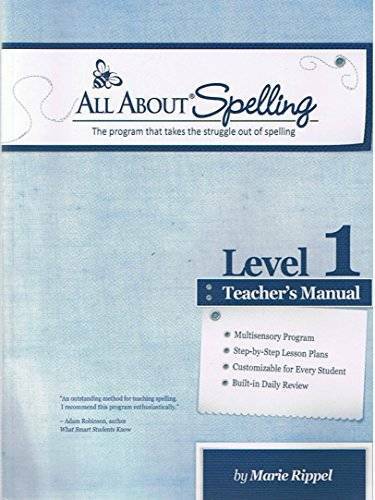 All About Spelling Level 1 Teacher’s Manual – Paperback By Marie Rippel – GOOD