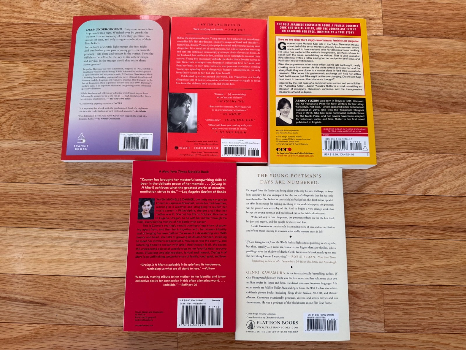 Five Book Bundle Butter Crying in H Mart Vegetarian Cats Disappeared Never Men