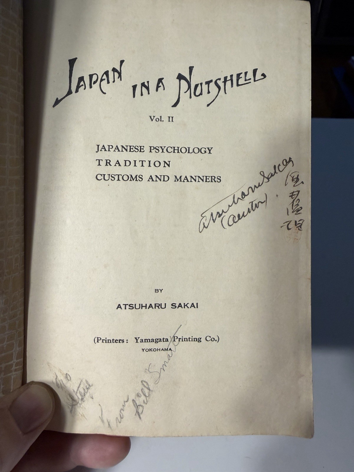 Japan in a Nutshell Vol II Hardcover Signed/Inscribed Atsuharu Sakai 1952