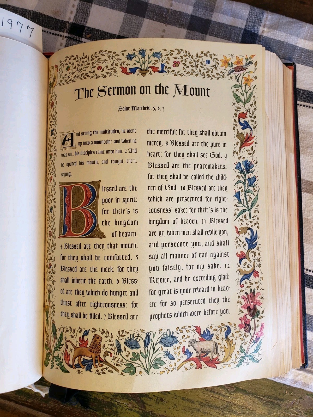 BIG Bible Authorized King James Version Rembrandt Edition Illustrated HC 1977