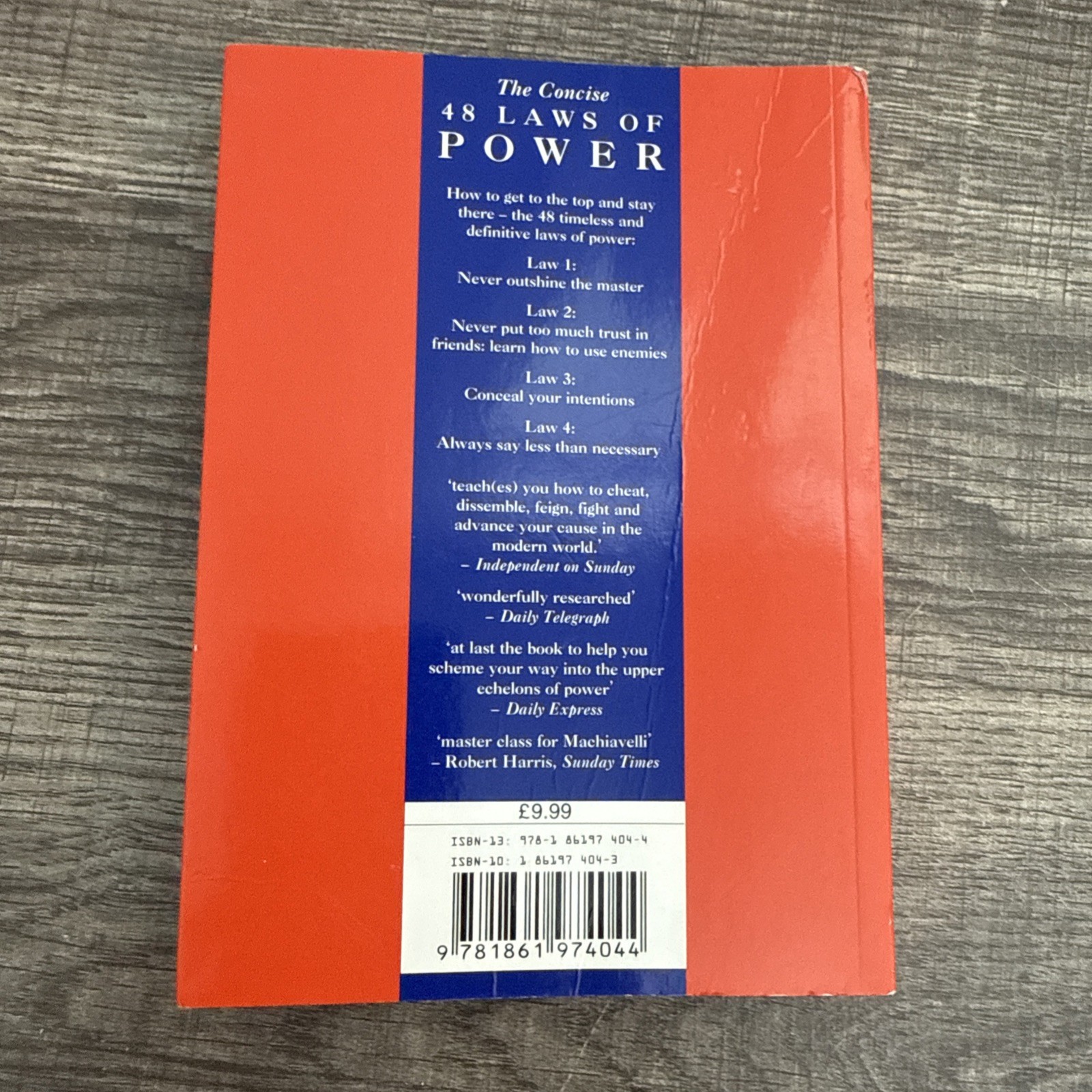 Concise 48 Laws of Power – Paperback By Robert Greene – VERY GOOD