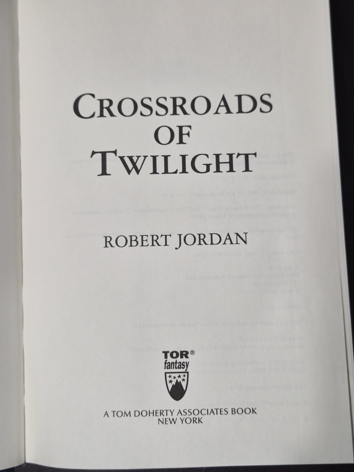 Robert Jordan Wheel Of Time Winter Crossroads Knife 1st 1st 2000-05 VG HCDDJ LN