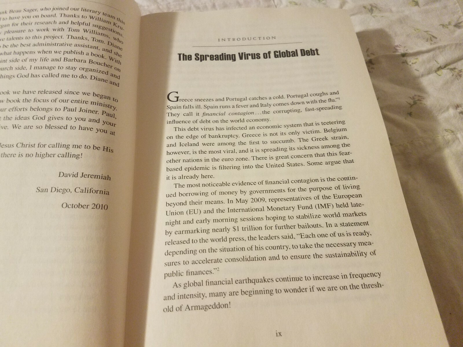 Dr. David Jeremiah The Coming Economic Armageddon Bible Prophecy 1st Ed HC/DJ