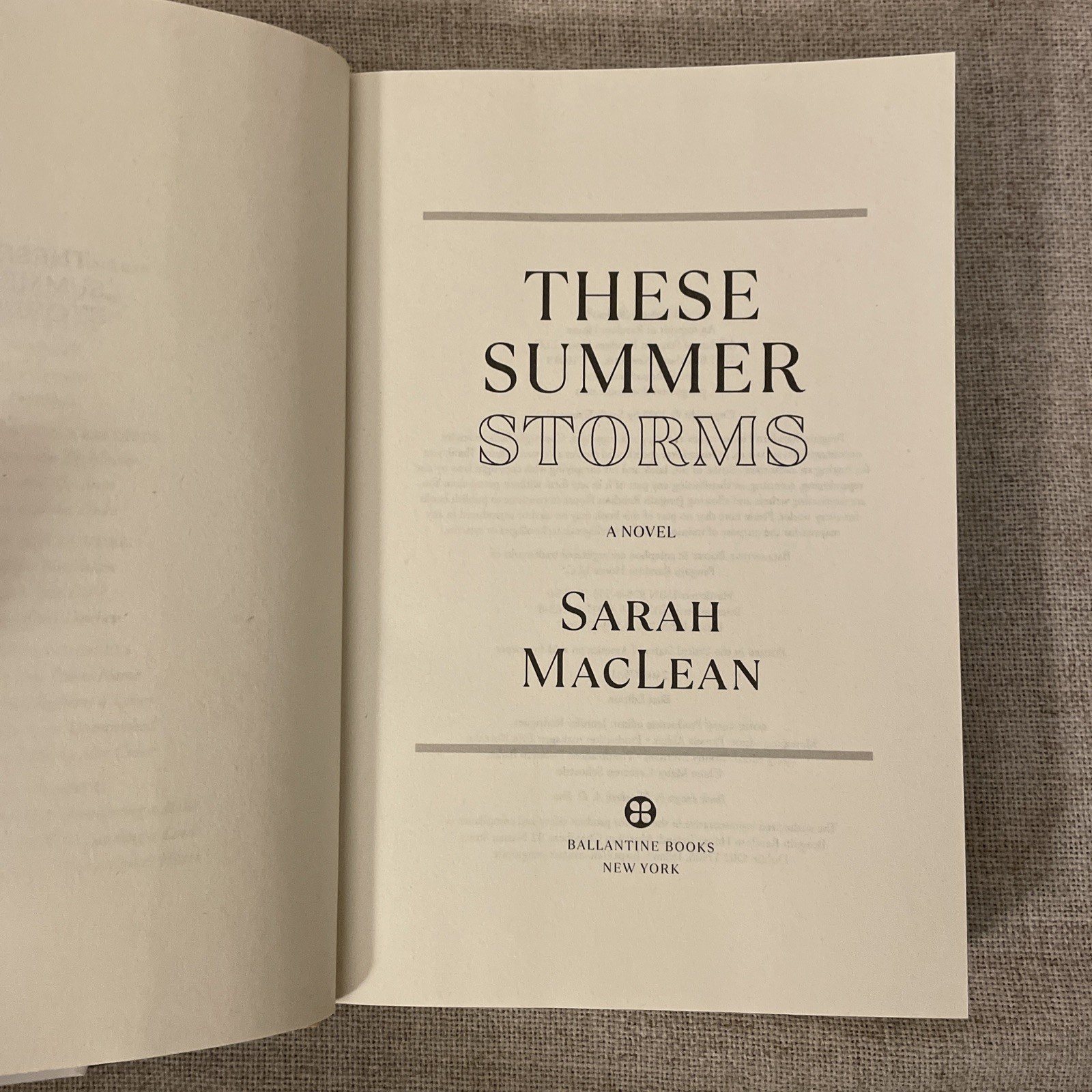 These Summer Storms by Sarah MacLean 2025 Hardcover First Edition 1st Printing