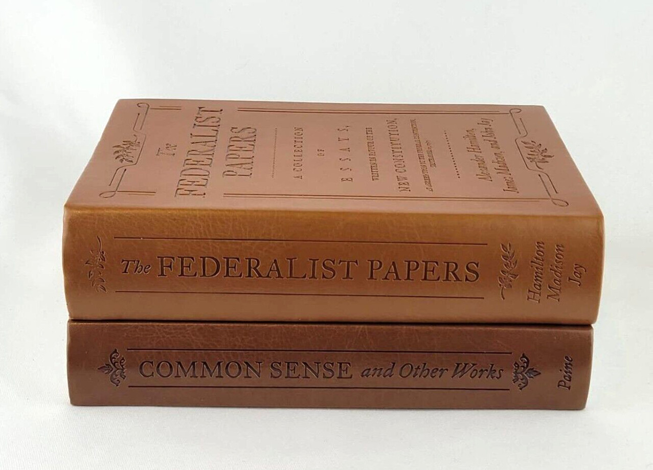 COMMON SENSE and THE FEDERALIST PAPERS ~ Set of 2 Faux Leather Books BRAND NEW ~
