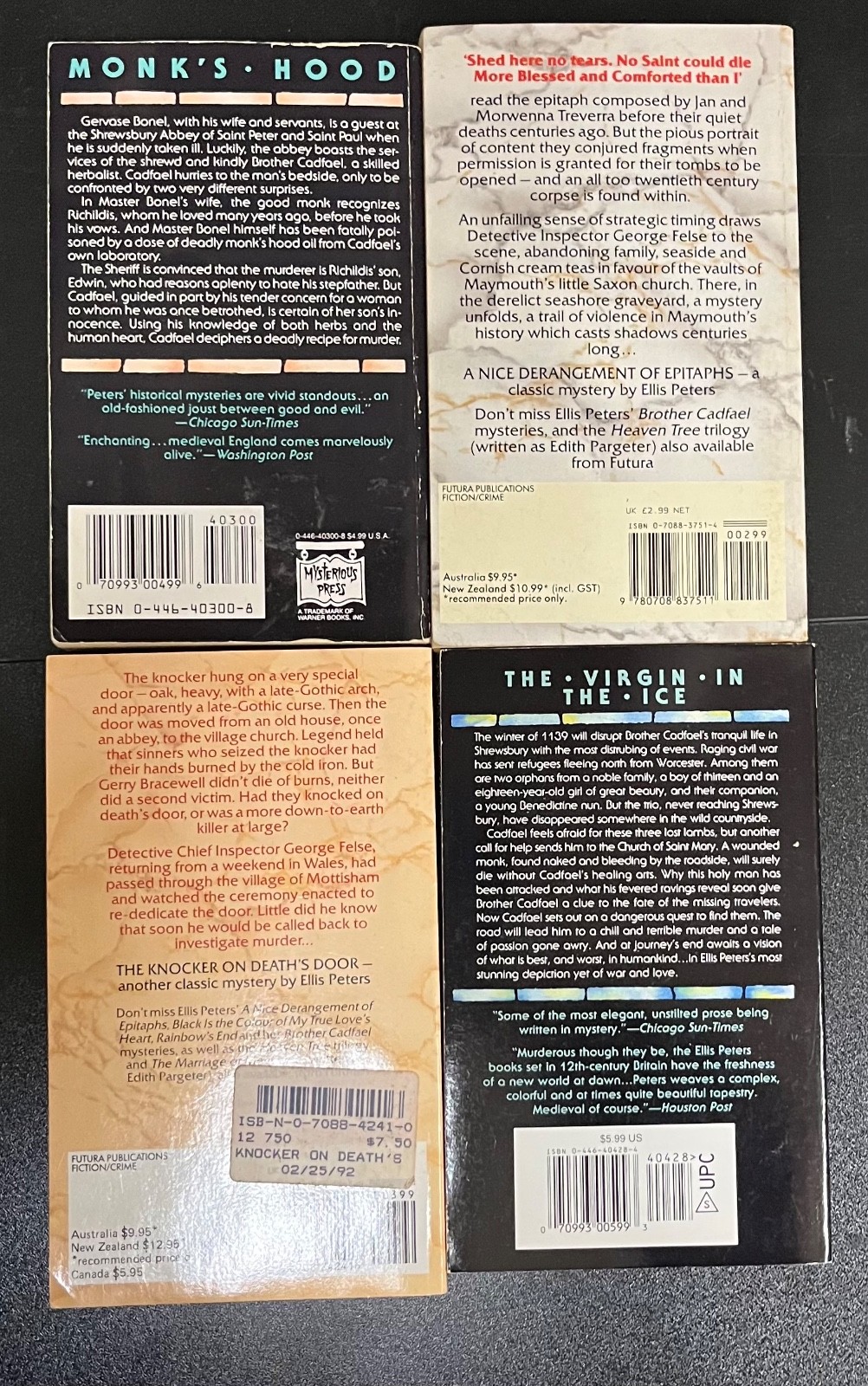Ellis Peters lot of 12 MMPB includes Monk’s Hood, The Potter’s Field, Death Mask
