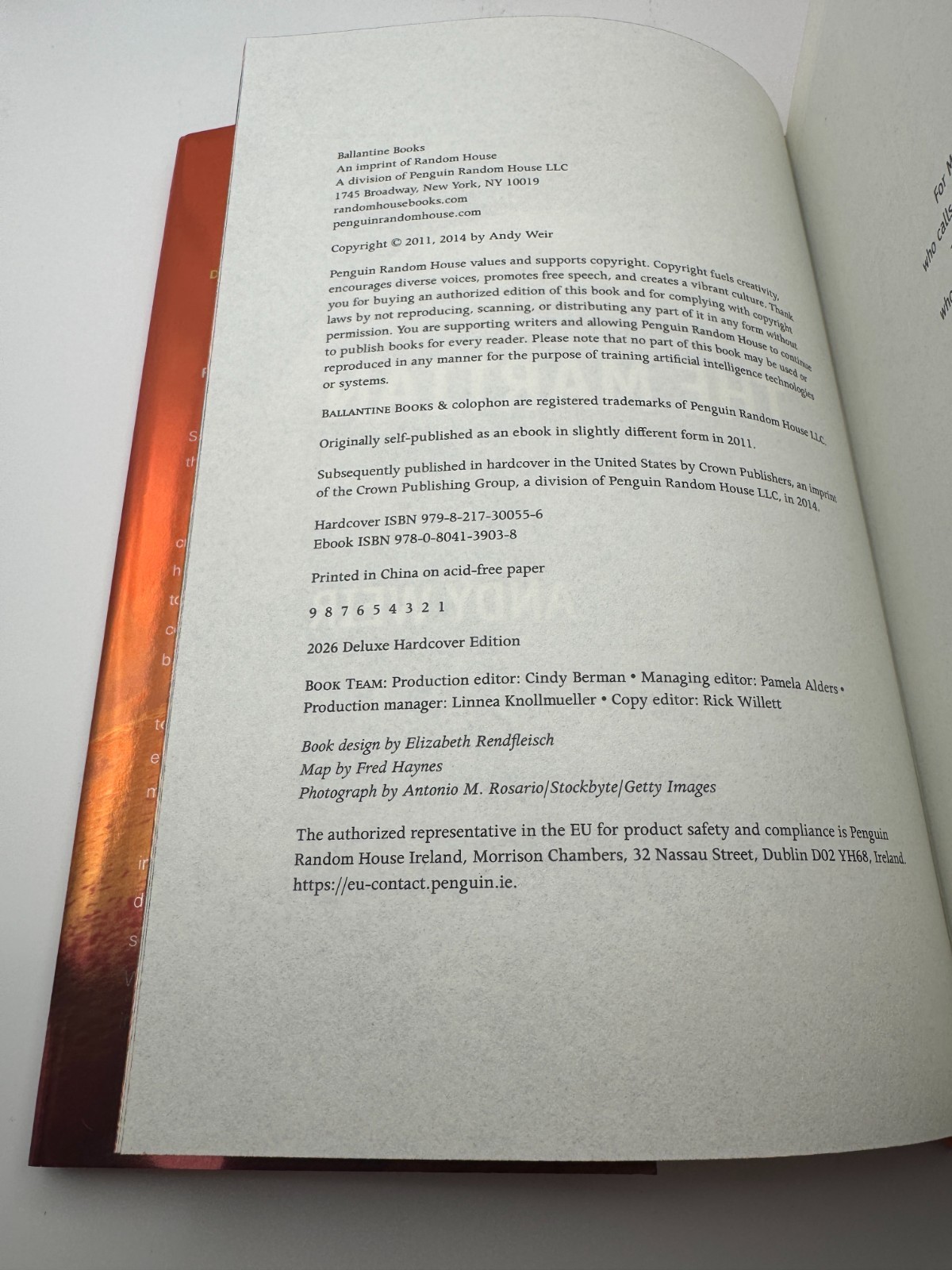 Andy Weir SIGNED BOOK The Martian DELUXE EDITION Hardcover ~ IN HAND!