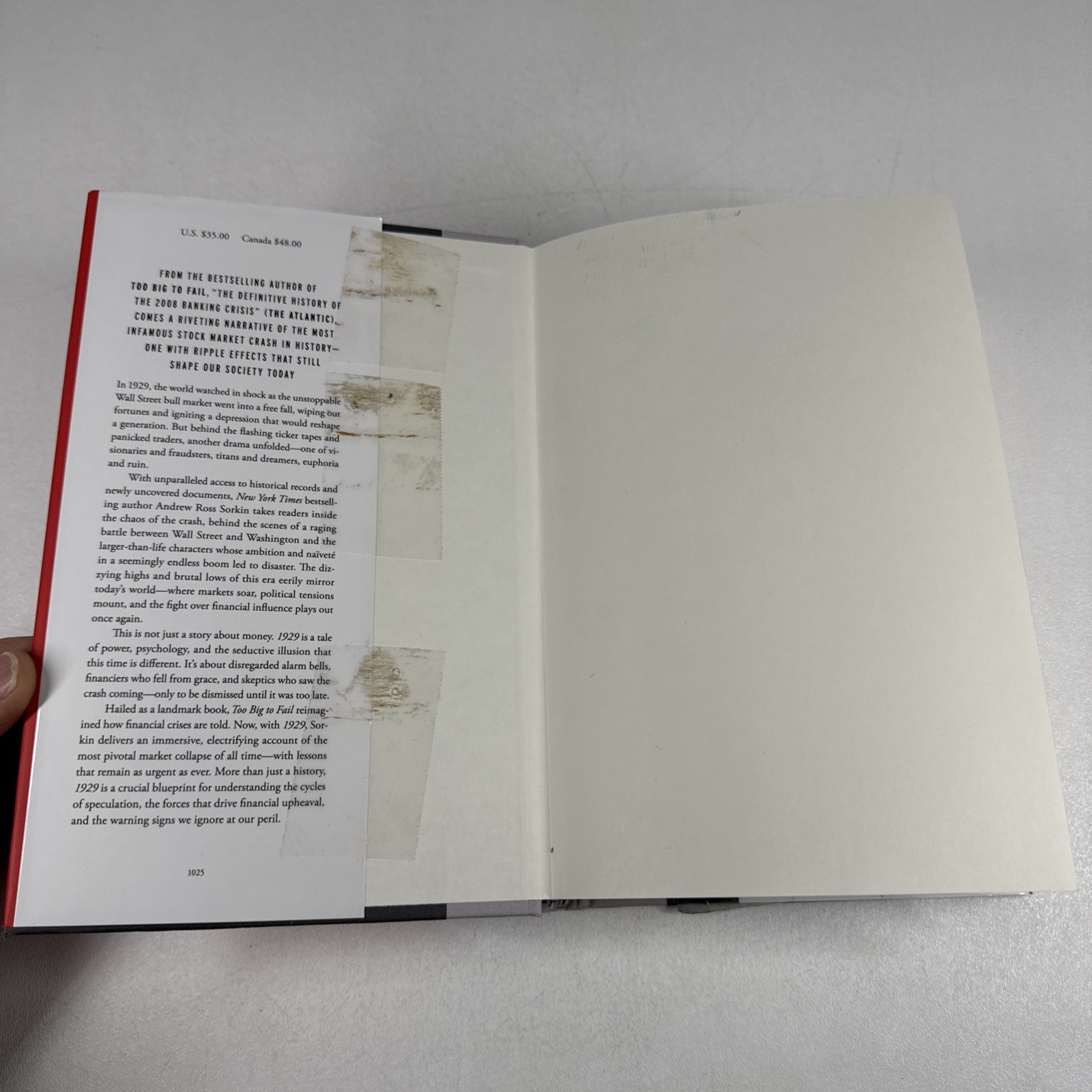 1929 Inside the Greatest Crash Andrew Ross Sorkin Hardcover DJ