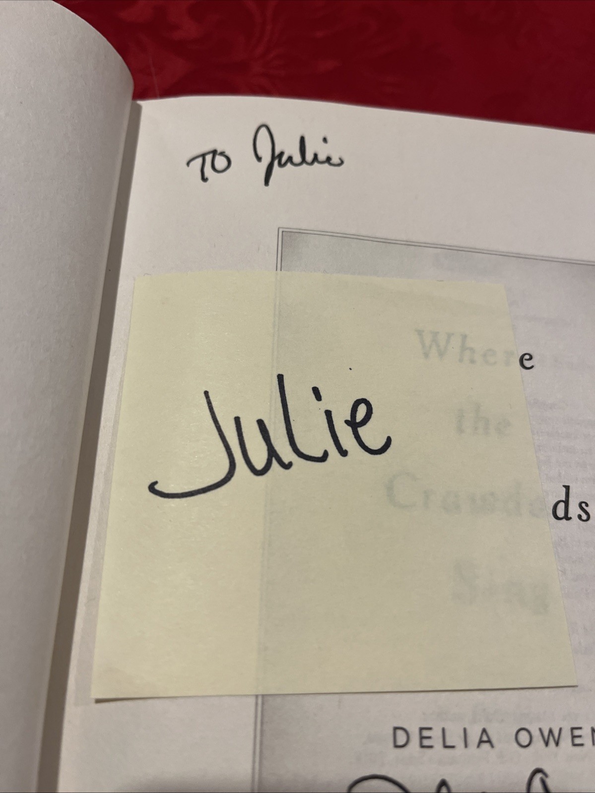 Delia Owens *SIGNED* Where The Crawdads Sing Book – NY Times Besteller