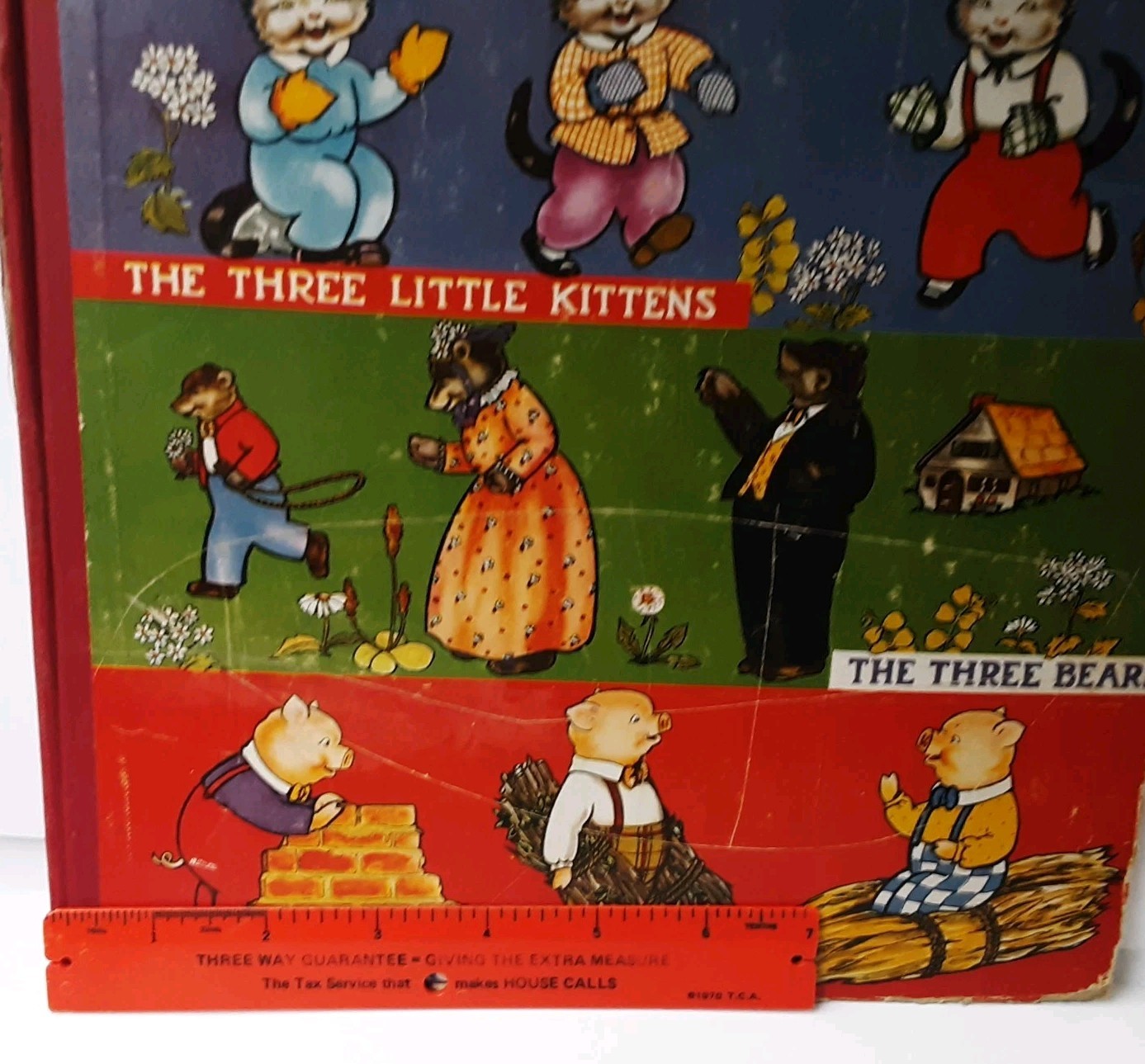 Vintage THREE FAMOUS STORIES Three Little Kittens Three Bears Three Pigs 1941