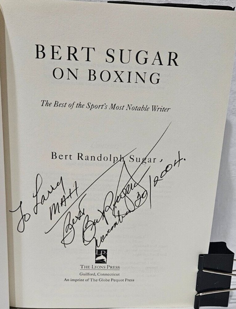 Burt Sugar on Boxing by Bert Randolph Sugar, Signed, 2003 1st Edition/1st Print