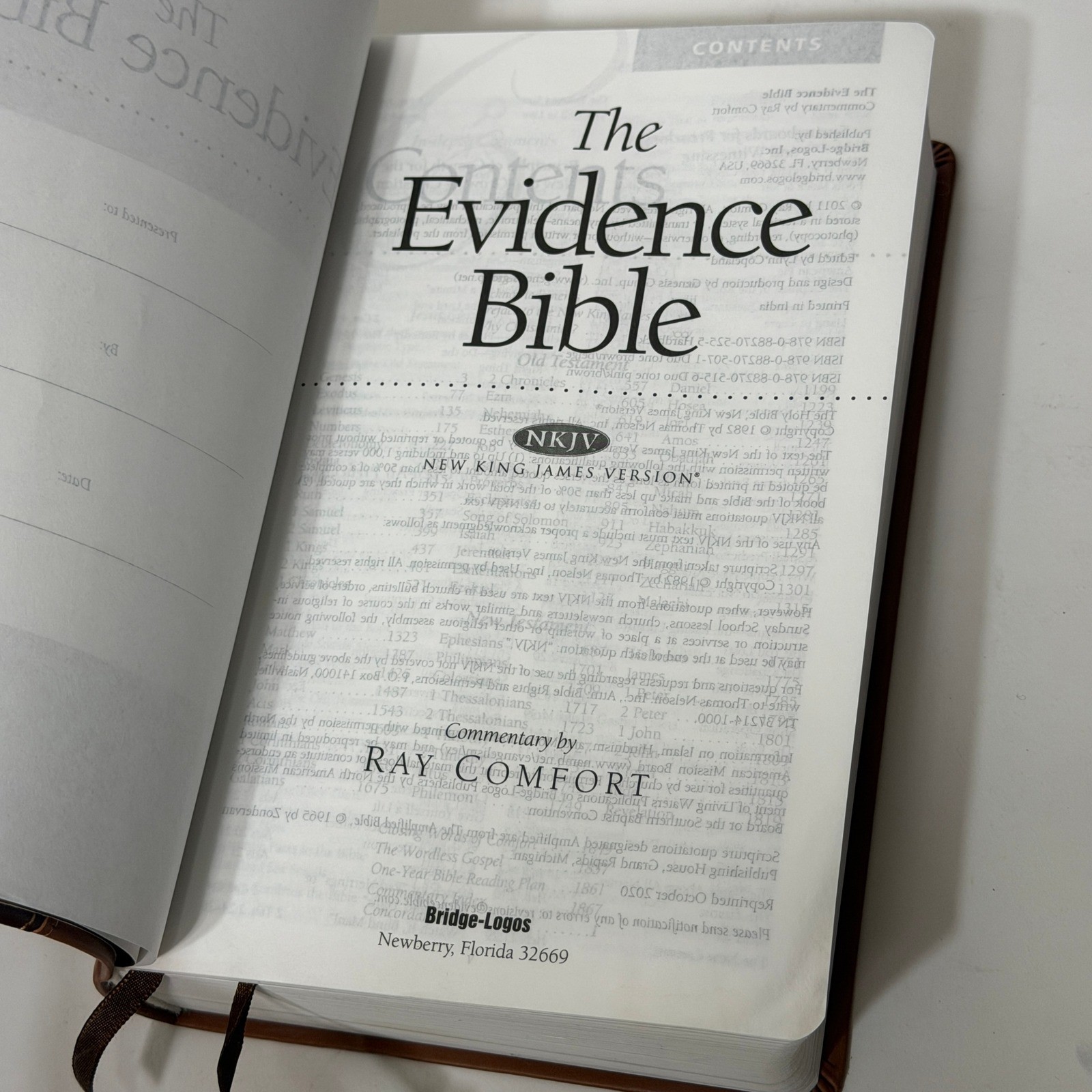 Bridge-Logos Bible Unisex OS Brown The Evidence Study Bible NKJV Ray Comfort Duo