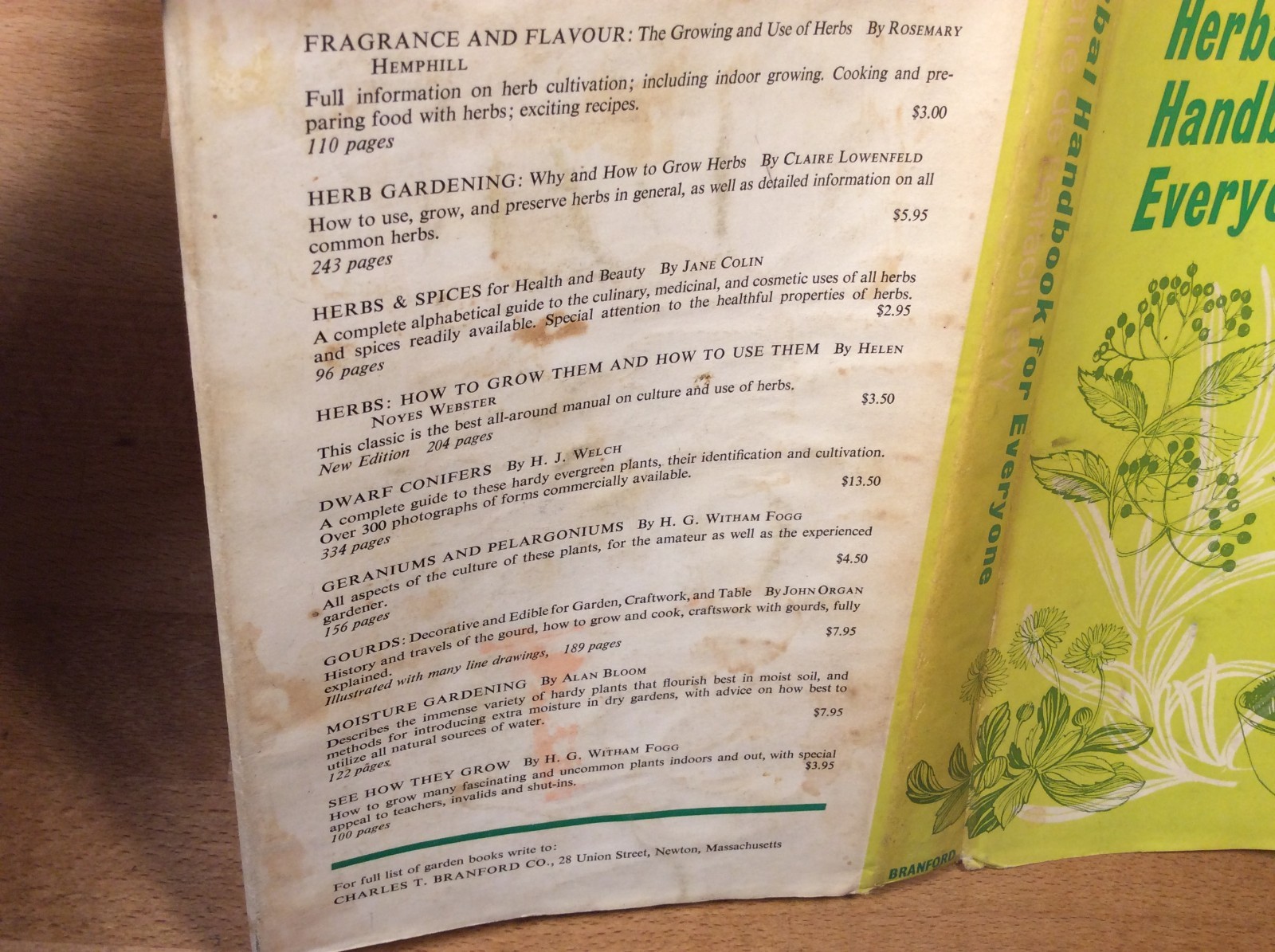 Herbal Handbook For Everyone, Juliette de Bairacli Levy, 1967 Hardcover