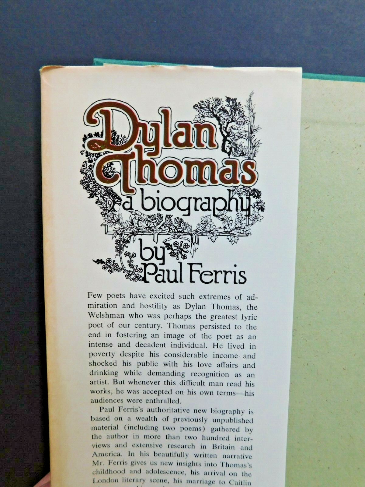 DYLAN THOMAS biography by Paul Ferris 1977 399 pages hardcover with jacket BCE