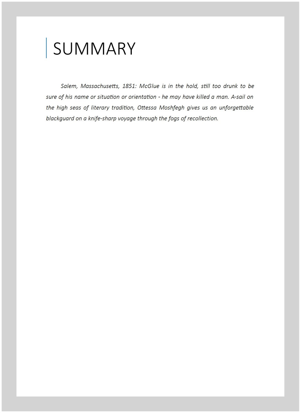Mcglue, Paperback by Moshfegh, Ottessa, Brand New, Free shipping in the US