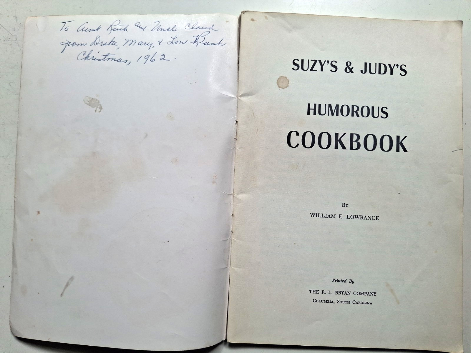 Suzy’s & Judy’s Humorous Cookbook / African-American Dialect Cookbook 1954