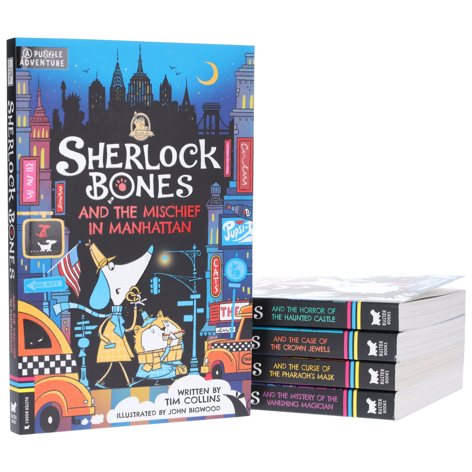 Sherlock Bones Puzzle Quest Series By Tim Collins 5 Books – Ages 7-9 – Paperback