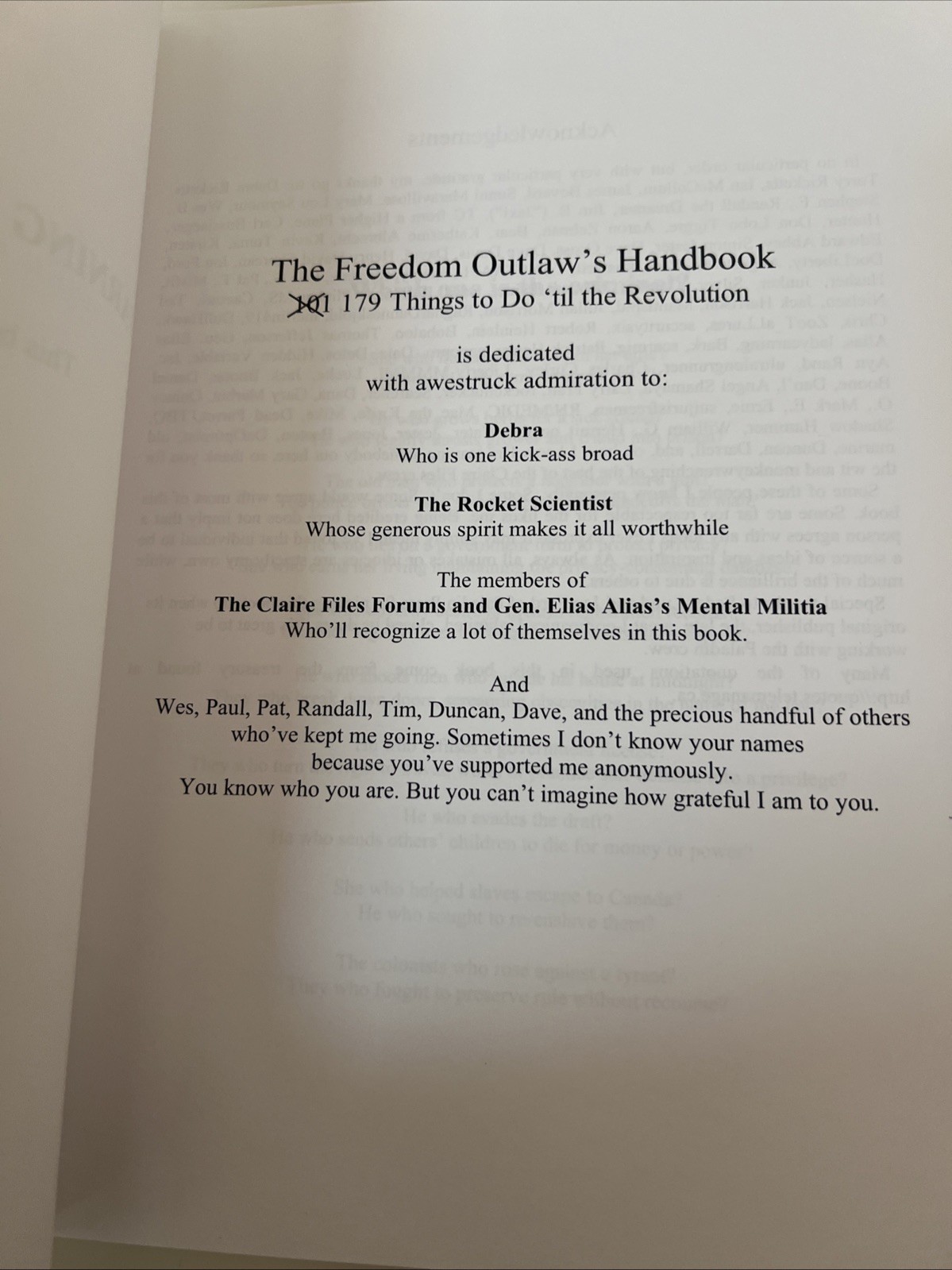The Freedom Outlaw’s Handbook: 179 Things to Do ‚Til the Revolution