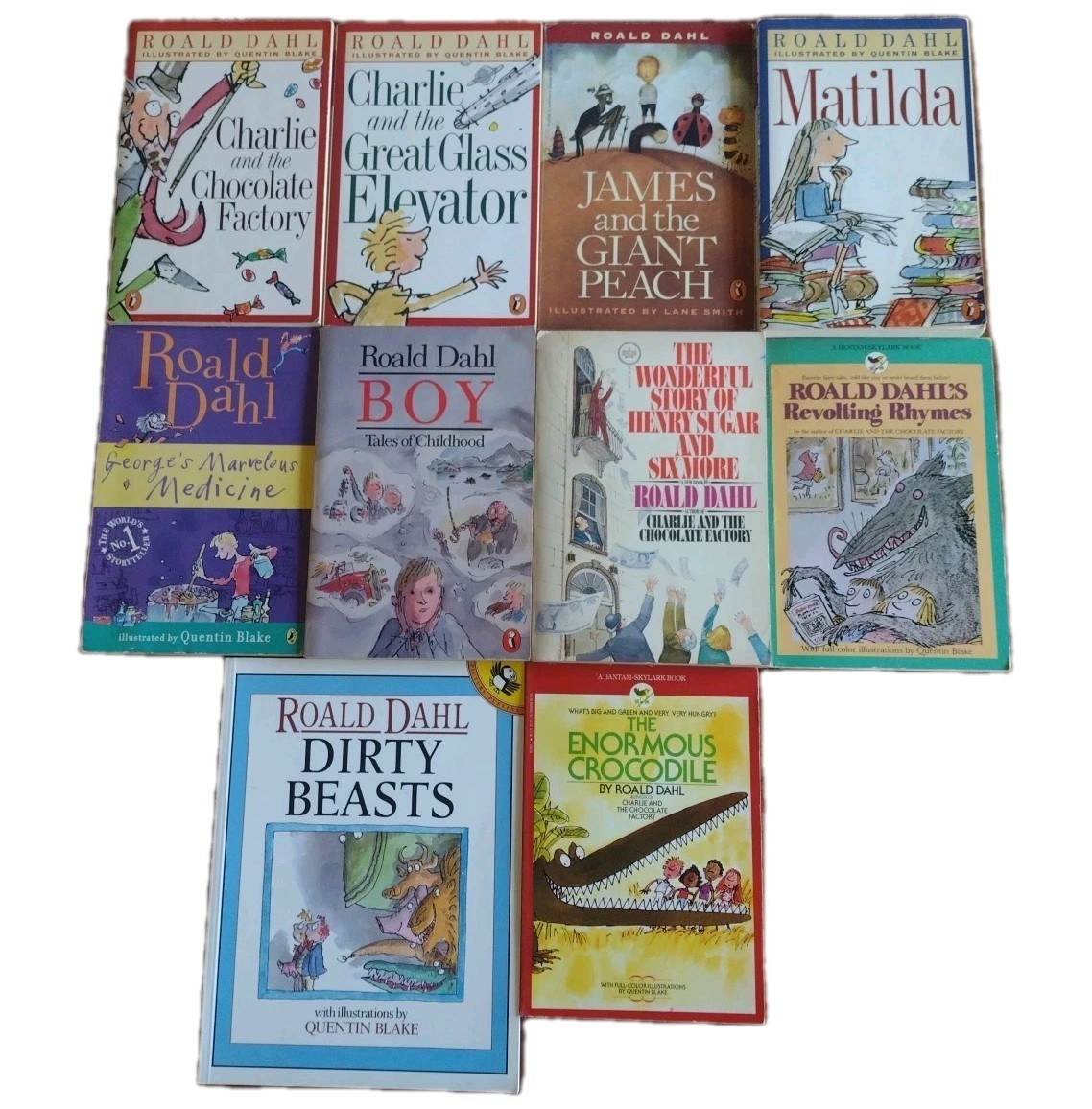 Lot of 10 Roald Dahl Books Charlie Chocolate James Giant Peach Matilda And More