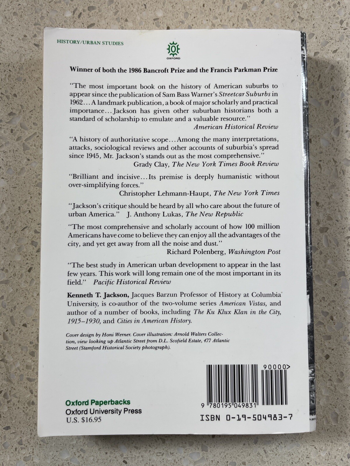 Crabgrass Frontier: The Suburbanization of the United States -Paperback GOOD B51
