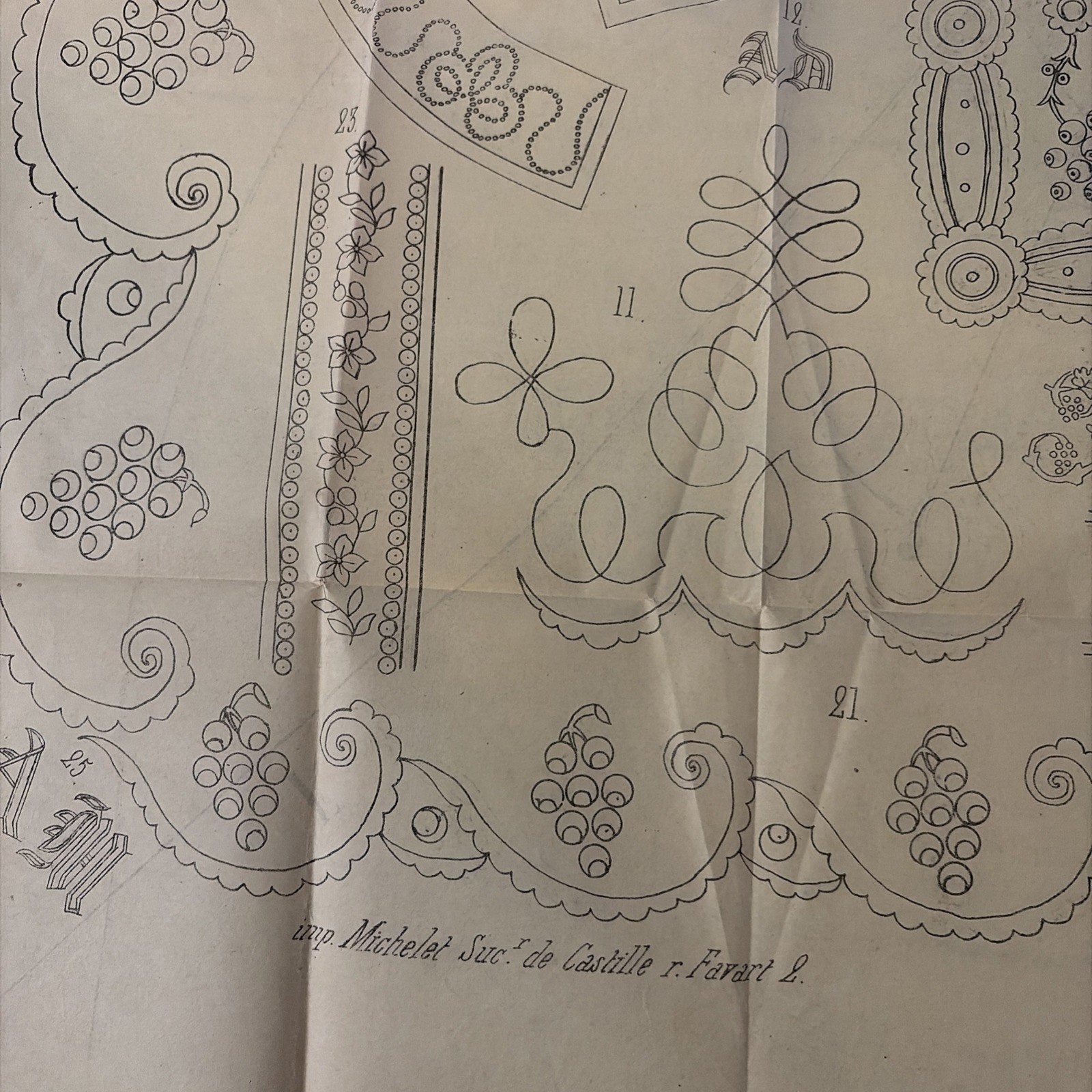 Rare Antique 1857 French Embroidery Pattern Cendrillon Journal Maison Sajou