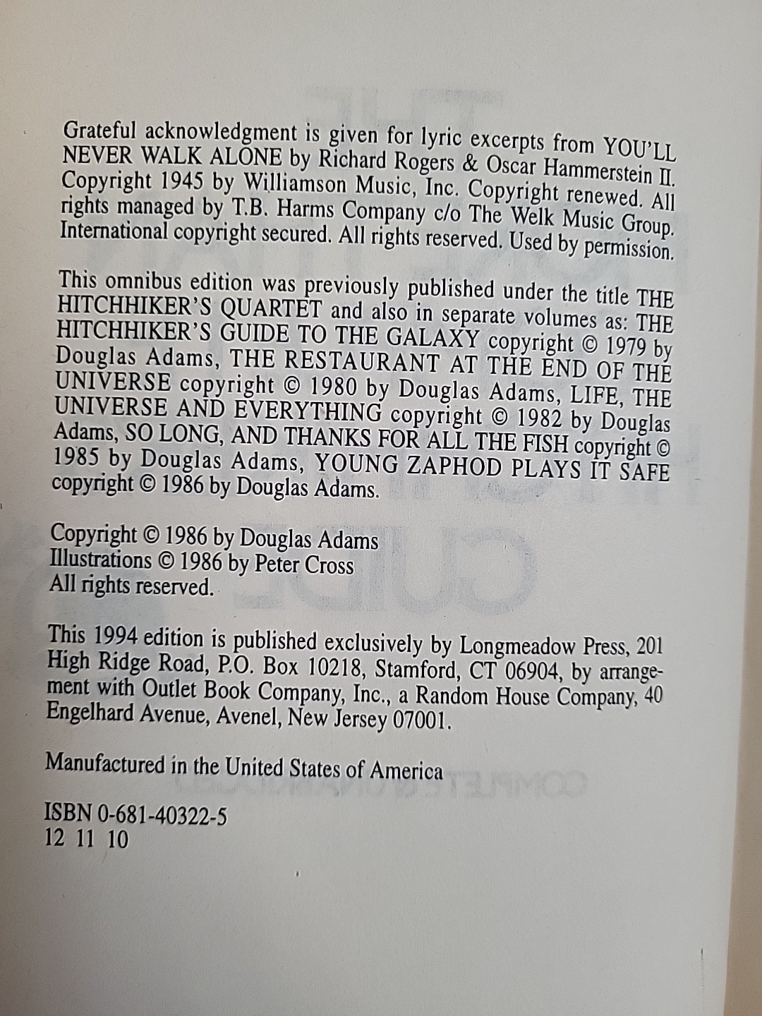 The More Than Complete Hitchhiker’s Guide Douglas Adams 1987 Leather bonding