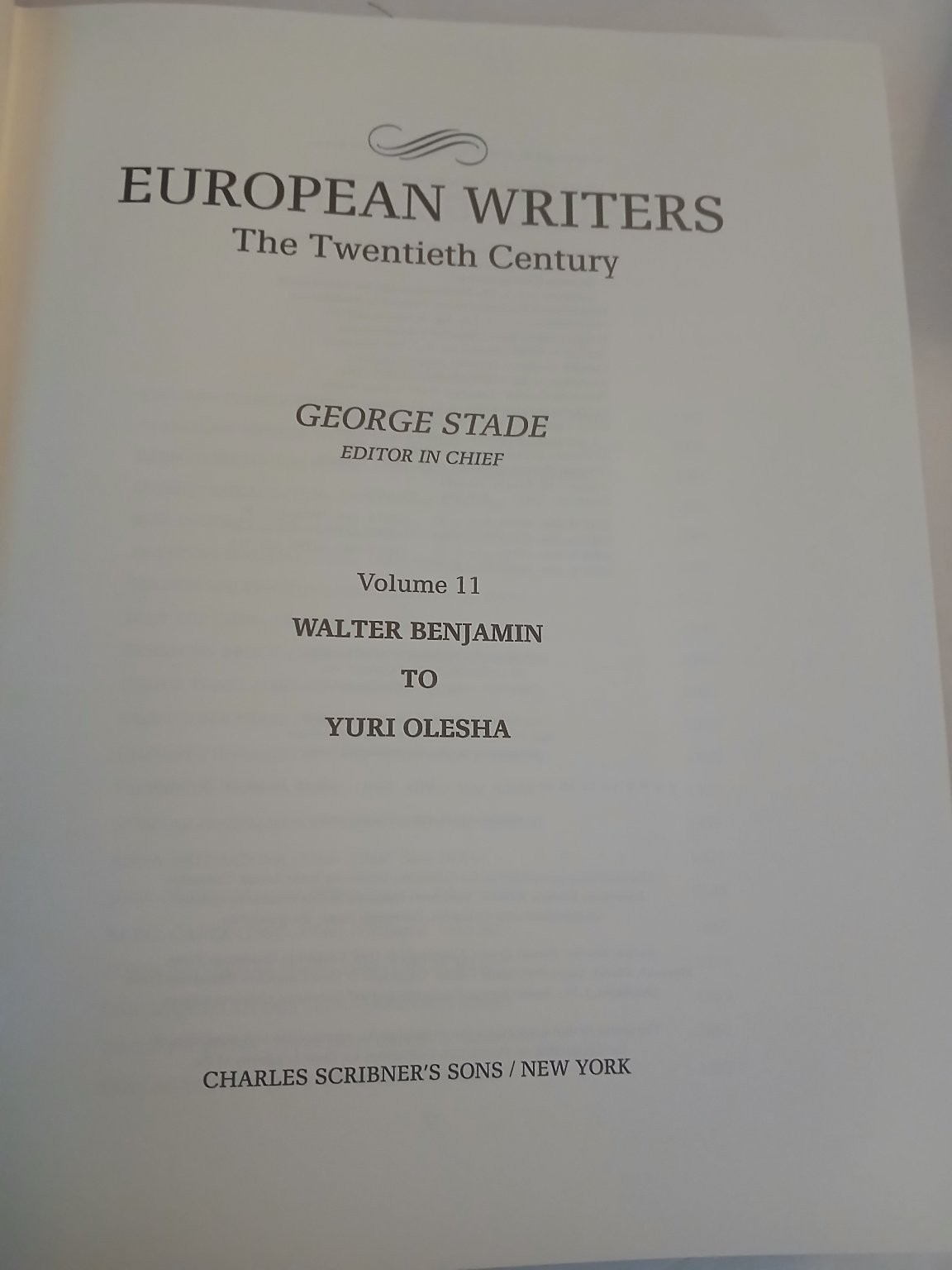 European Writers The Twentieth Century George Stade 1990 Volume 11