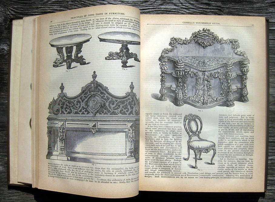 1880 Antique Cookbook Set Victorian House Home Guide Pastry Confectionery Crafts