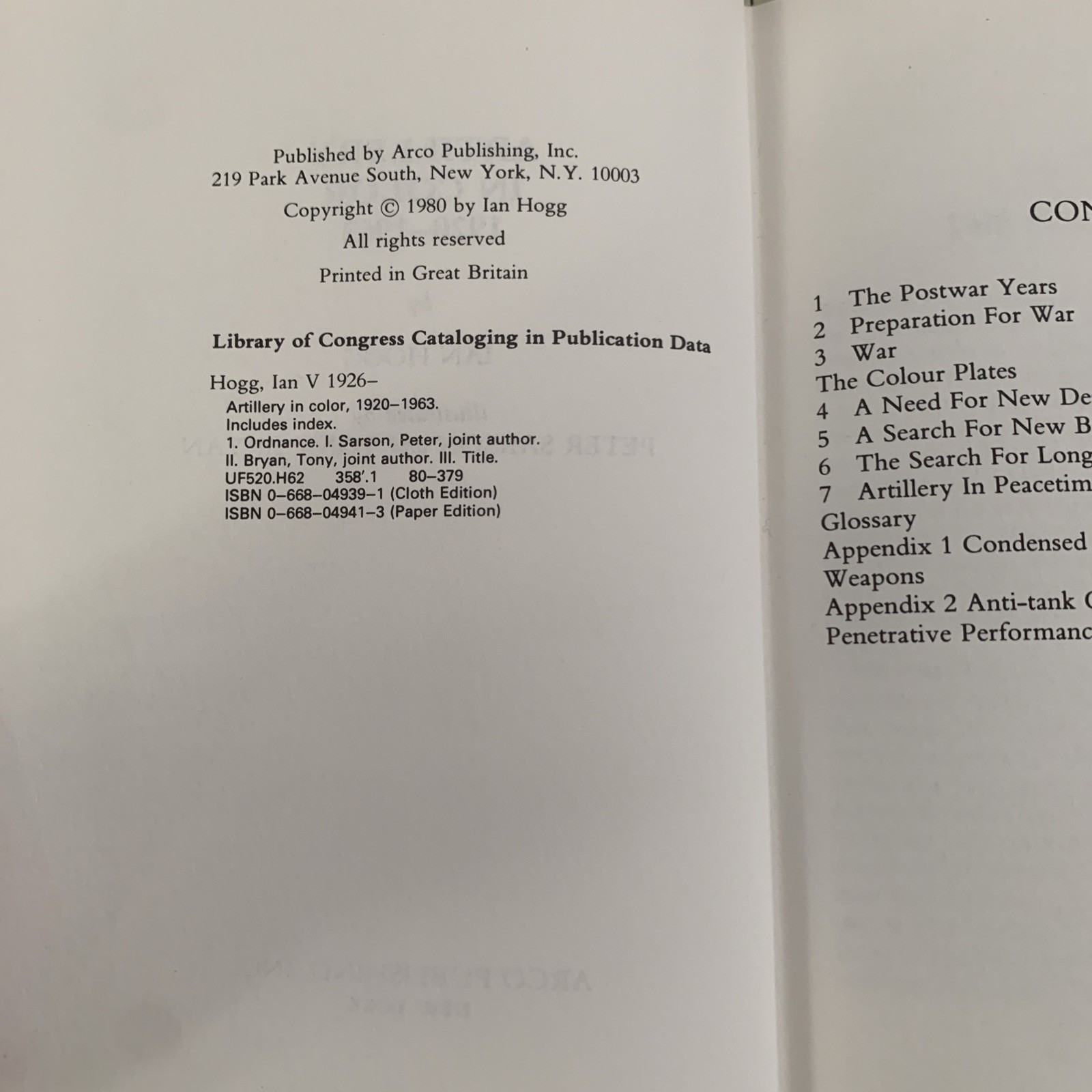 Artillery in Color, 1920-1963 by Ian V. Hogg (Hardcover, 1980)