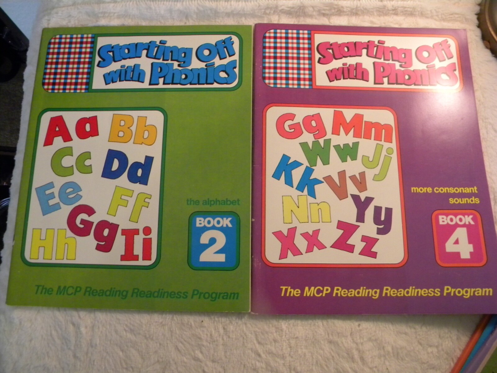 vintage lot 6 Reading Readiness workbooks/color books-5 new