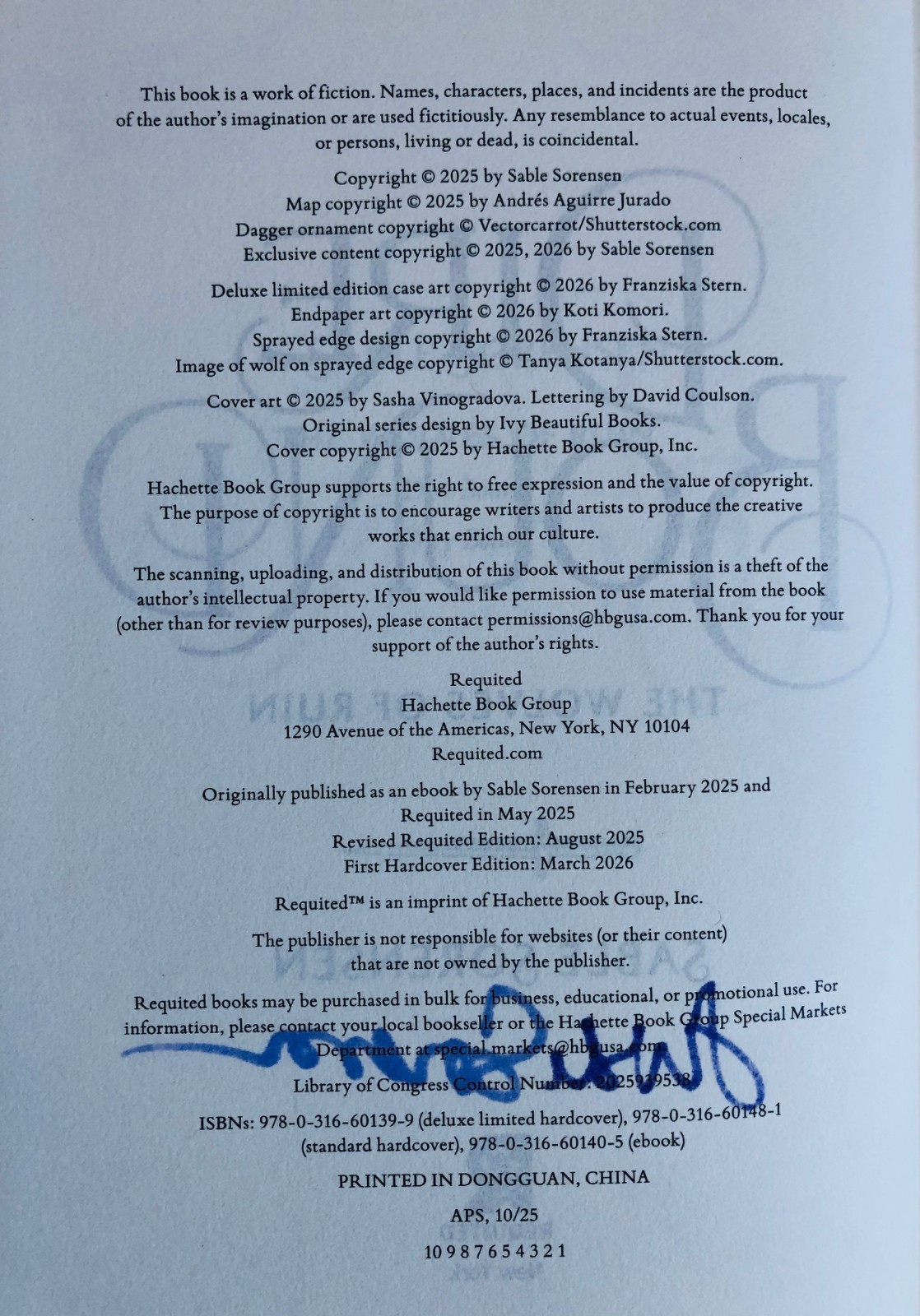 SIGNED Dire Bound by Sable Sorensen DELUXE LIMITED EDITION HC Stenciled Edges